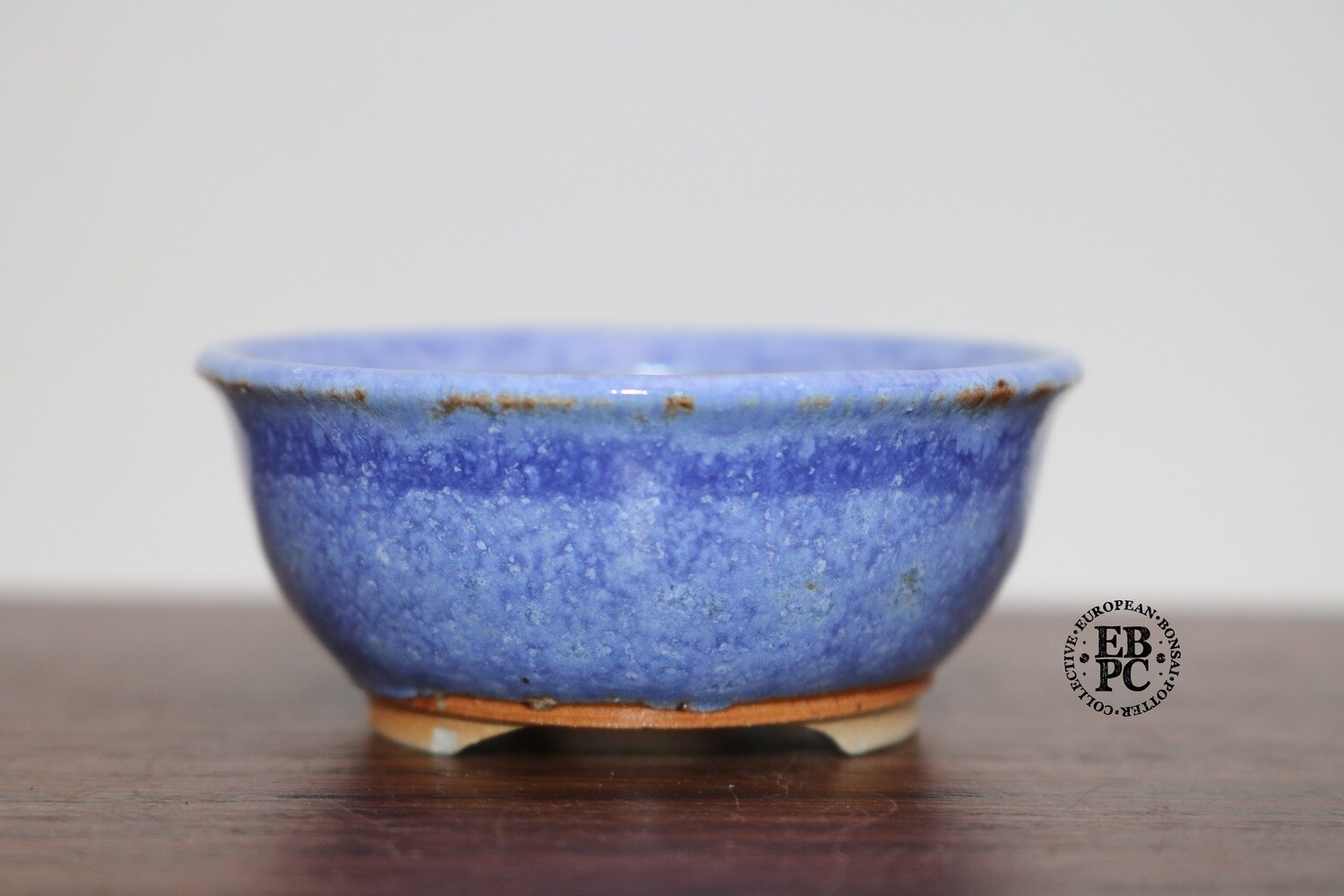 SOLD - PAS Pots - 6.9cm Round; Mame / Accent pot; Hand Thrown; Blues, Browns, Detailed foot ring; Patricia