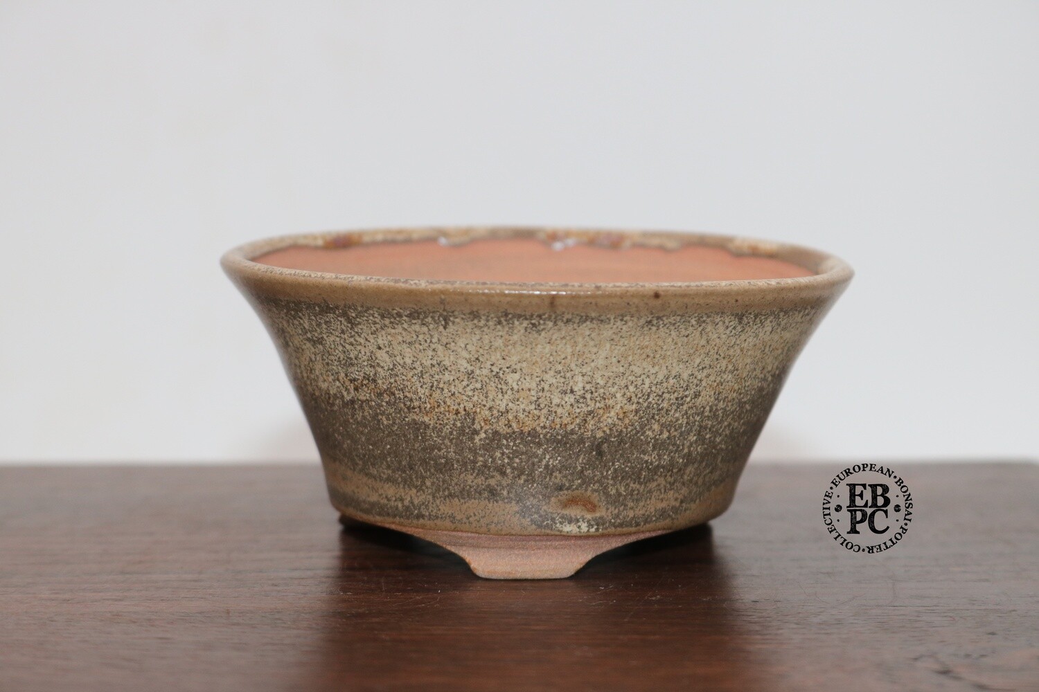 SOLD - PAS Pots - 10.3cm Round; Mame / Accent pot; Hand Thrown; Superb glaze; Browns; Hints of Orange; Detailed foot ring; Patricia