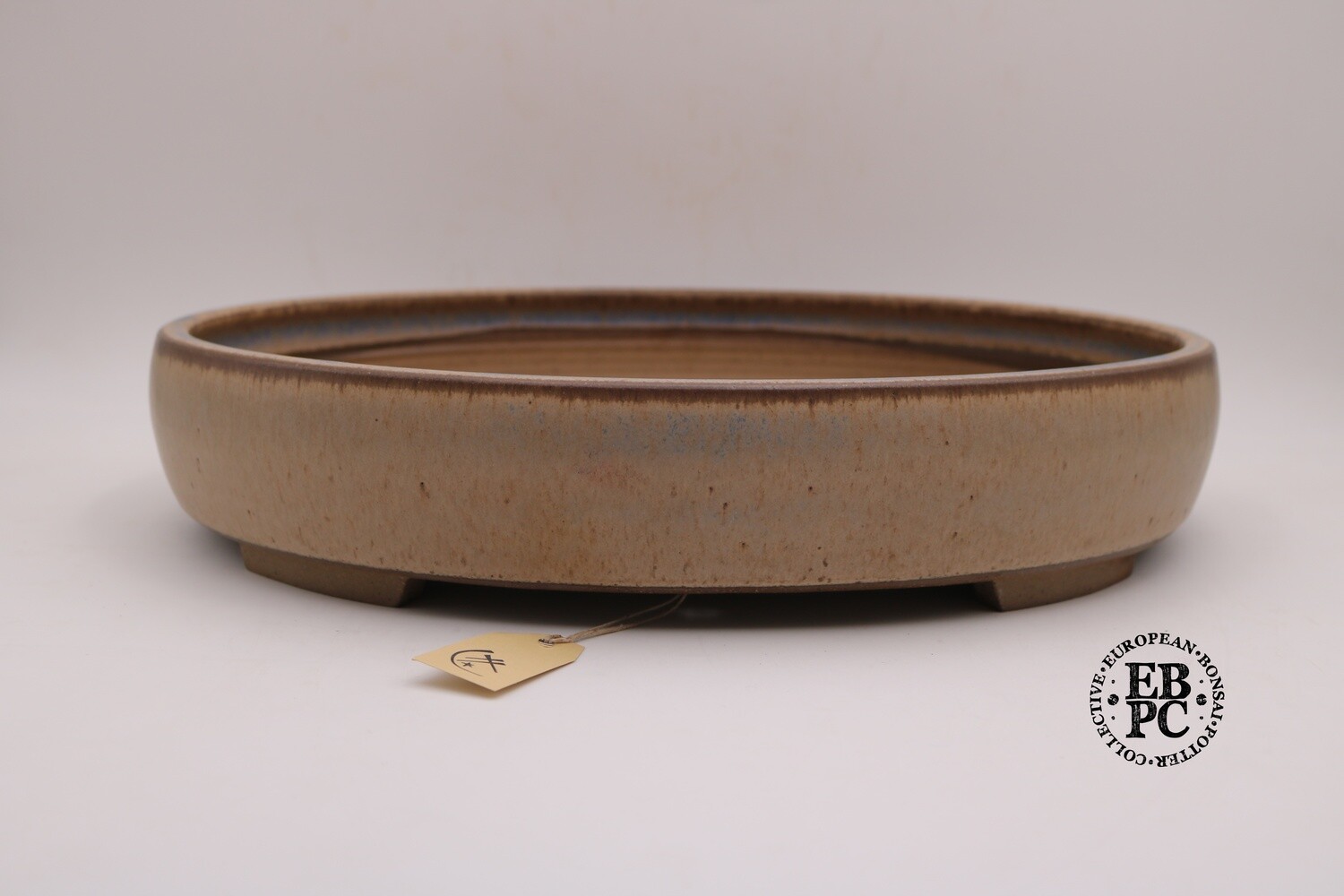 SOLD - Roman Husmann - 44cm; Oval; Glazed; Browns; Baby Blue;