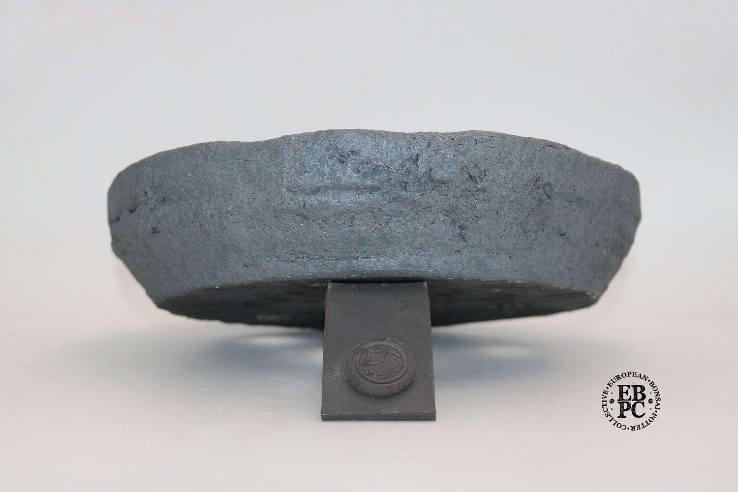 SOLD - Dragonfly Bonsai Pots. 28.8cm; Graphite Black; Grey; Round; Nanban; Aged Look; Smoother finish.
