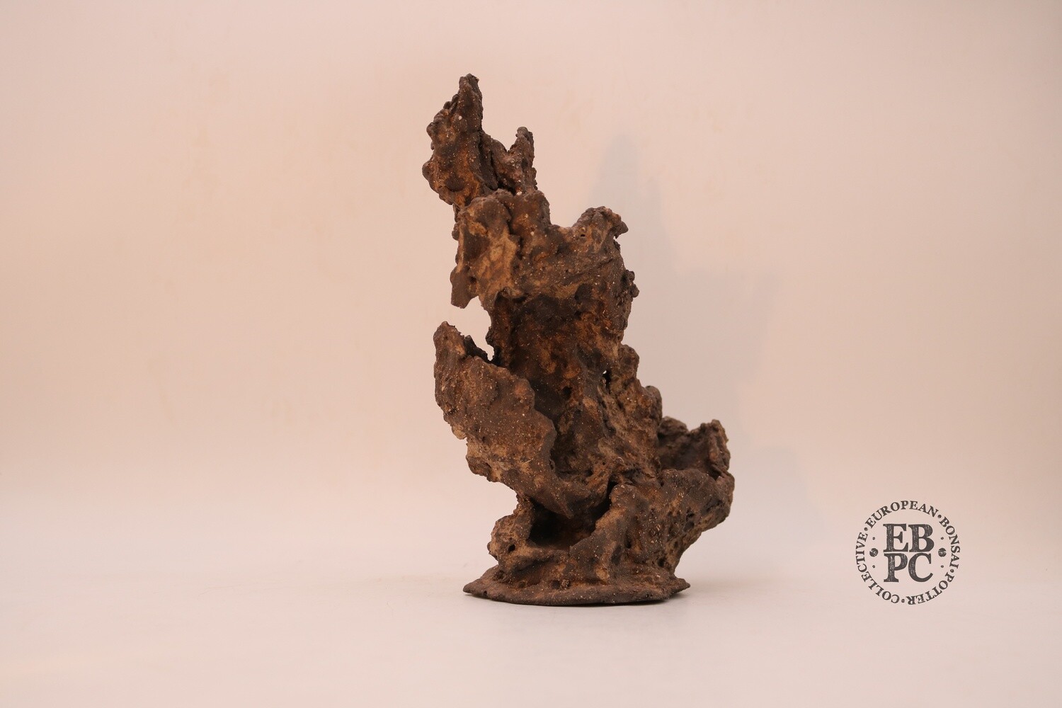 SOLD - M. J. G. Ceramica - 25cm Tall, Verticle Rock Tower; Planting Pockets; Wire Loops; Maria Gonzalez
