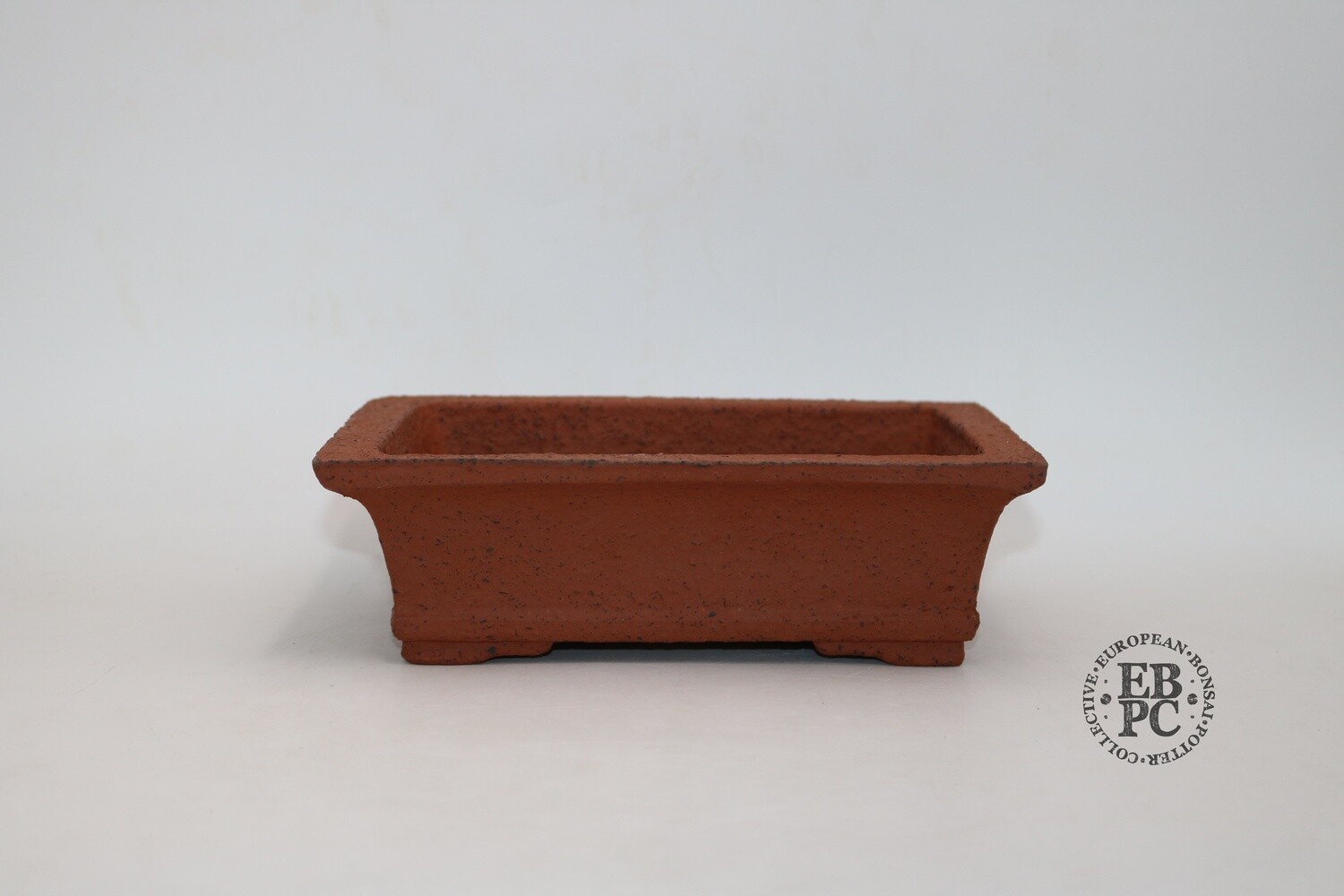 SOLD - Zey Ceramics - 22.5cm; Unglazed; Rectangle; Groggy Red/Brown Clay; Lip to Rim; Recessed feet;