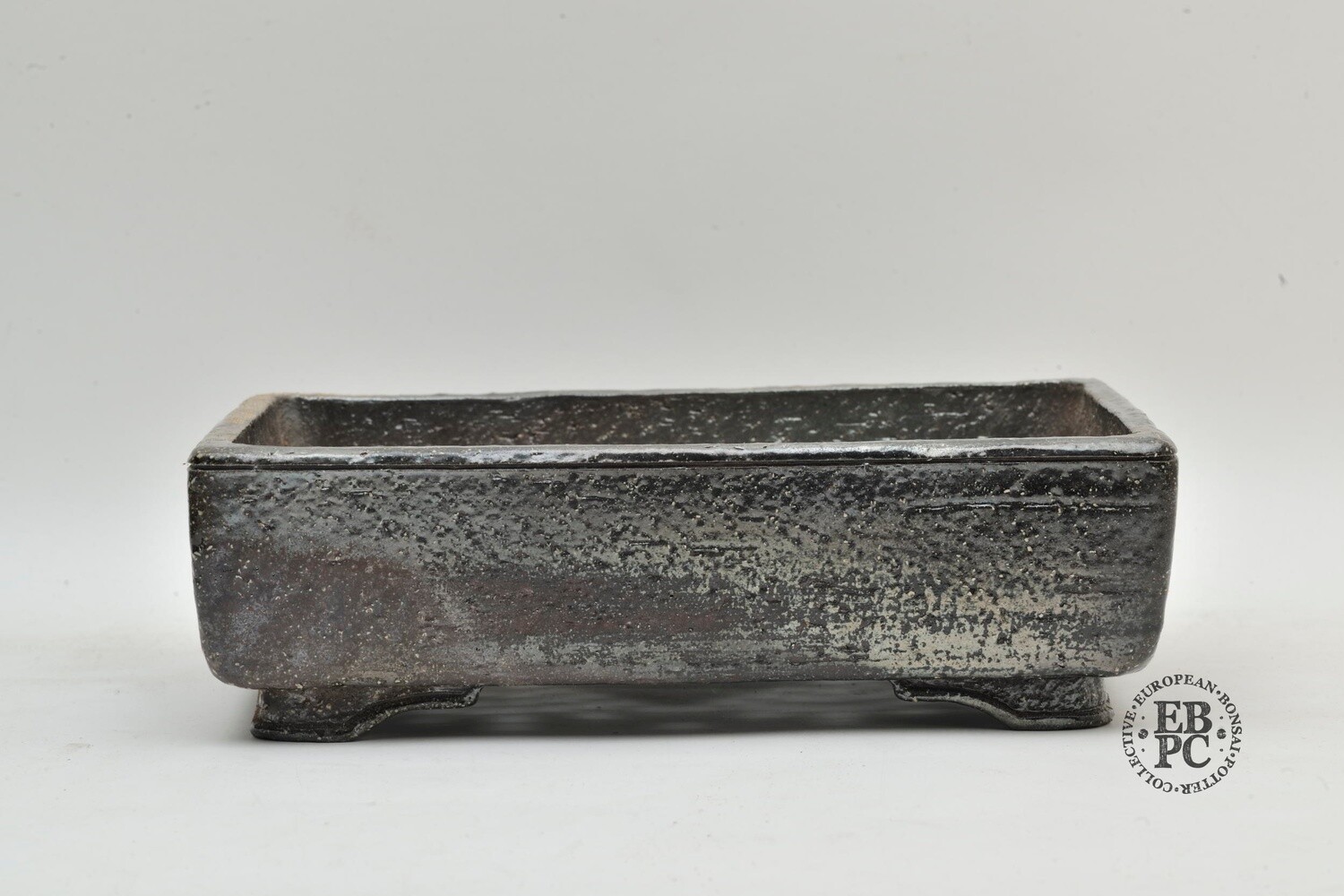 Englert Keramik - 26cm; Rectangle; Wood-fired; Salt &amp; Ash Glaze; Iridescent Oil-like Colours; Superb Varied Tones; Red Iron Clay Body; Browns; Martin Englert