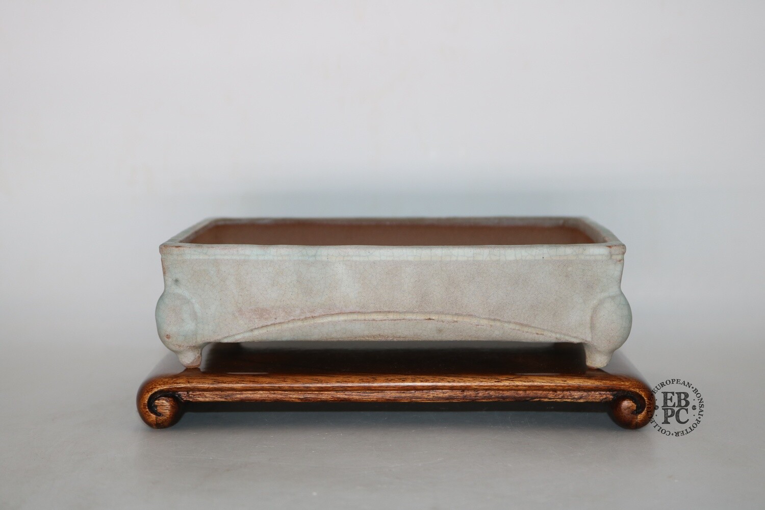 Gramming Pots. 18.5cm; Glazed; Rectangle; Superb Glaze; Unique Design; Delicate Feet; Light Turquoise; Tomas Gramming