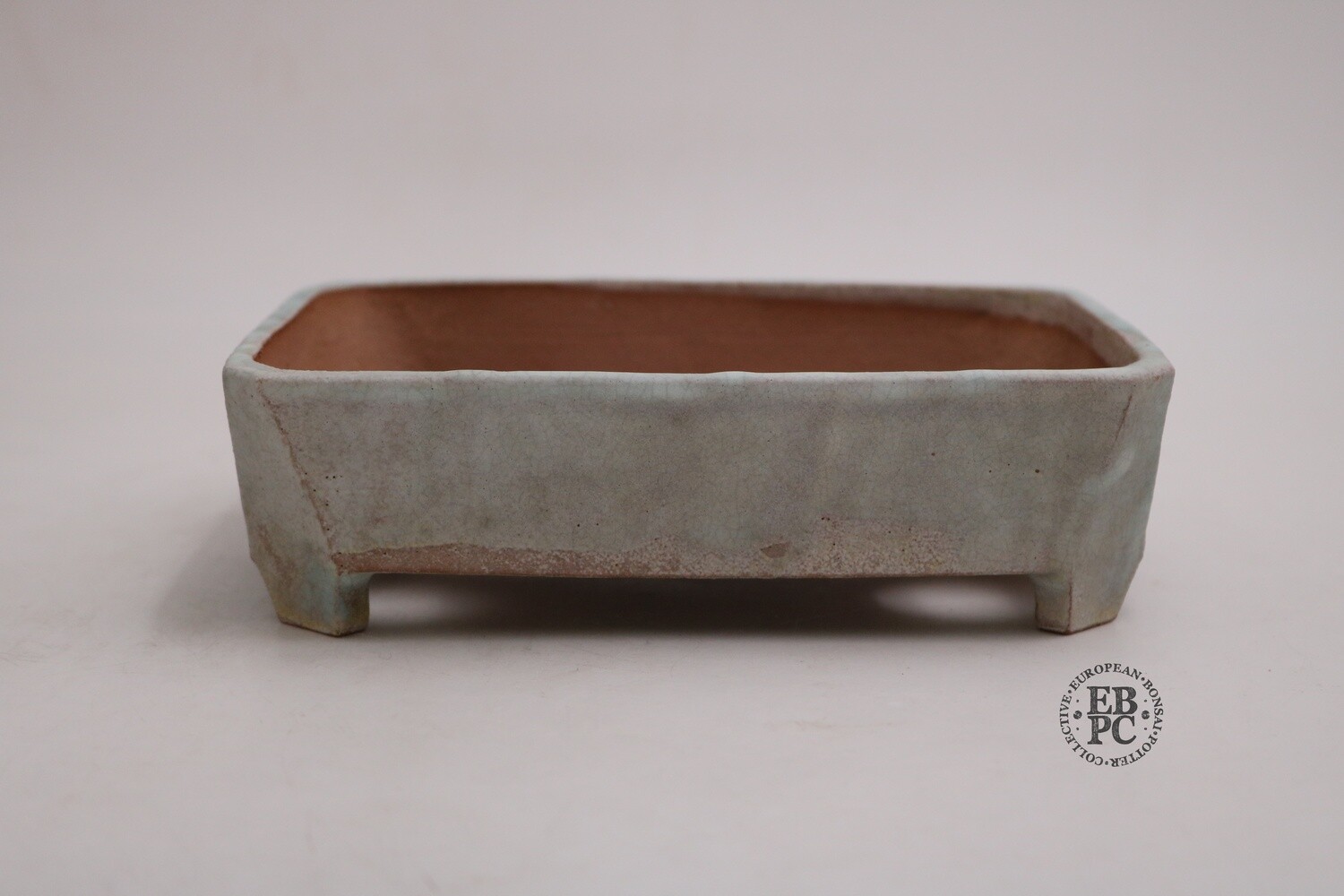 Gramming Pots. 18.5cm; Rectangle; Superb Glaze; Unique Geometrically Balanced Design; Integral Feet; Light Turquoise; Tomas Gramming