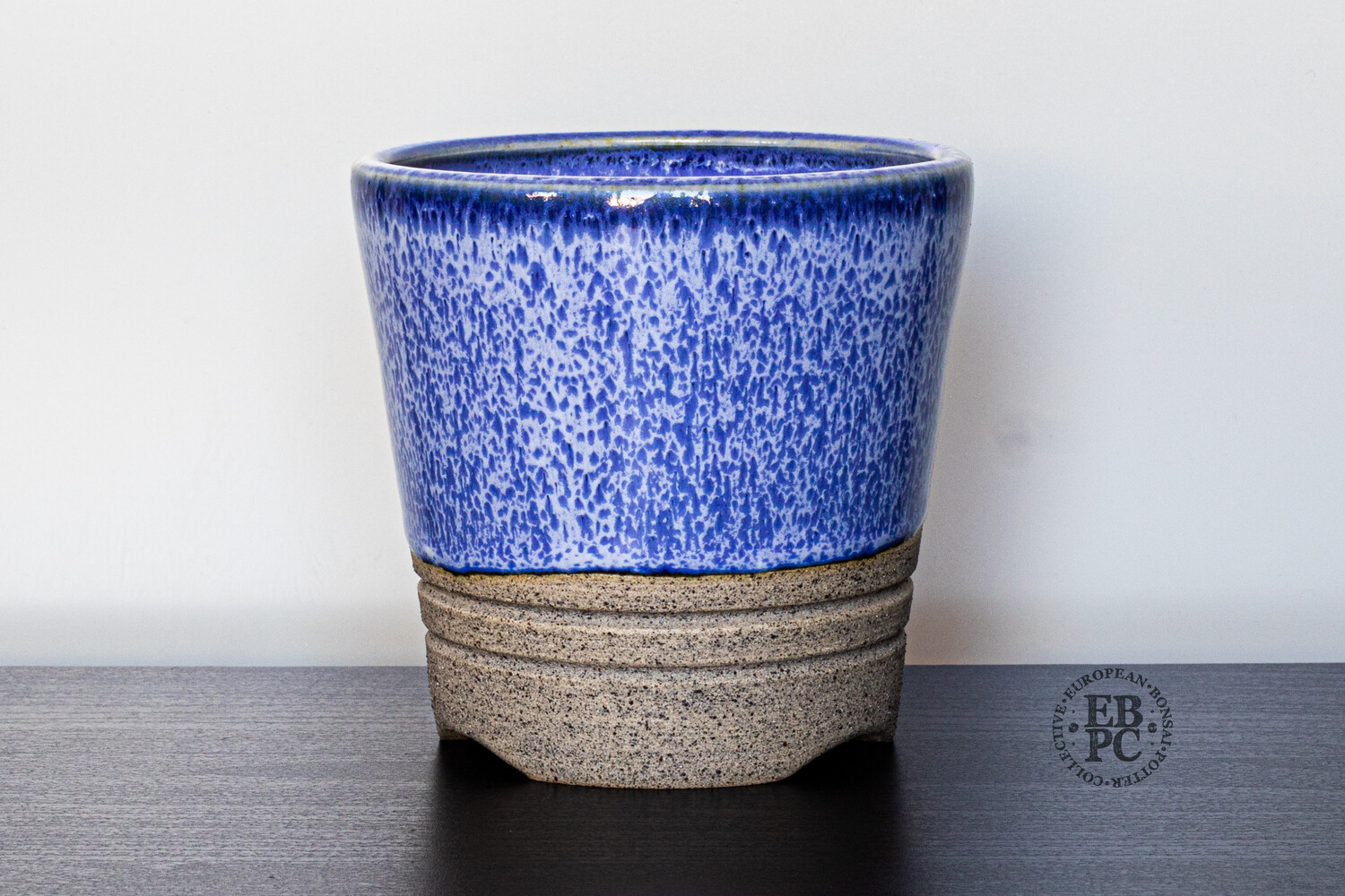 Yaruki Ceramics - Rome. 10.6cm; Round; Cascade; Speckled Slip; Stunning Glaze; Blue; White; Made by Giuseppe Lombardo