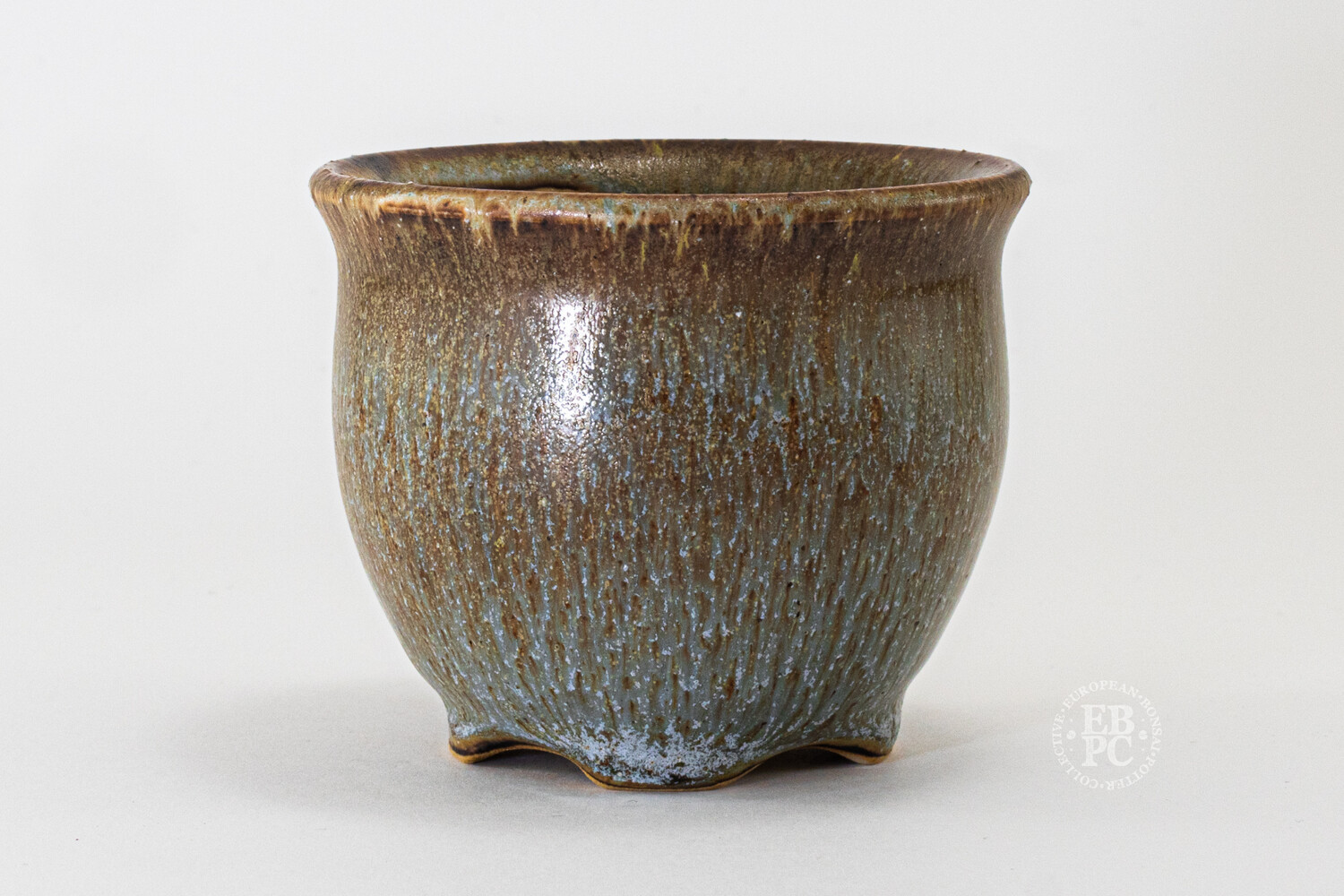 Yaruki Ceramics - Rome. 7.6cm; Round; Cascade; Namako-esque Glaze; Browns; Blues; White; Made by Giuseppe Lombardo.