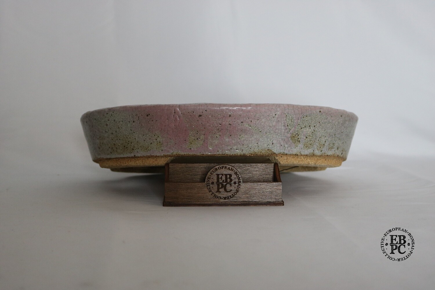 Dragonfly Bonsai Pots- 33.1cm; Oval; Antique Crackle Glaze; Cream / White; Accents of Pink Blush; Aged Finish; Graham Simpson