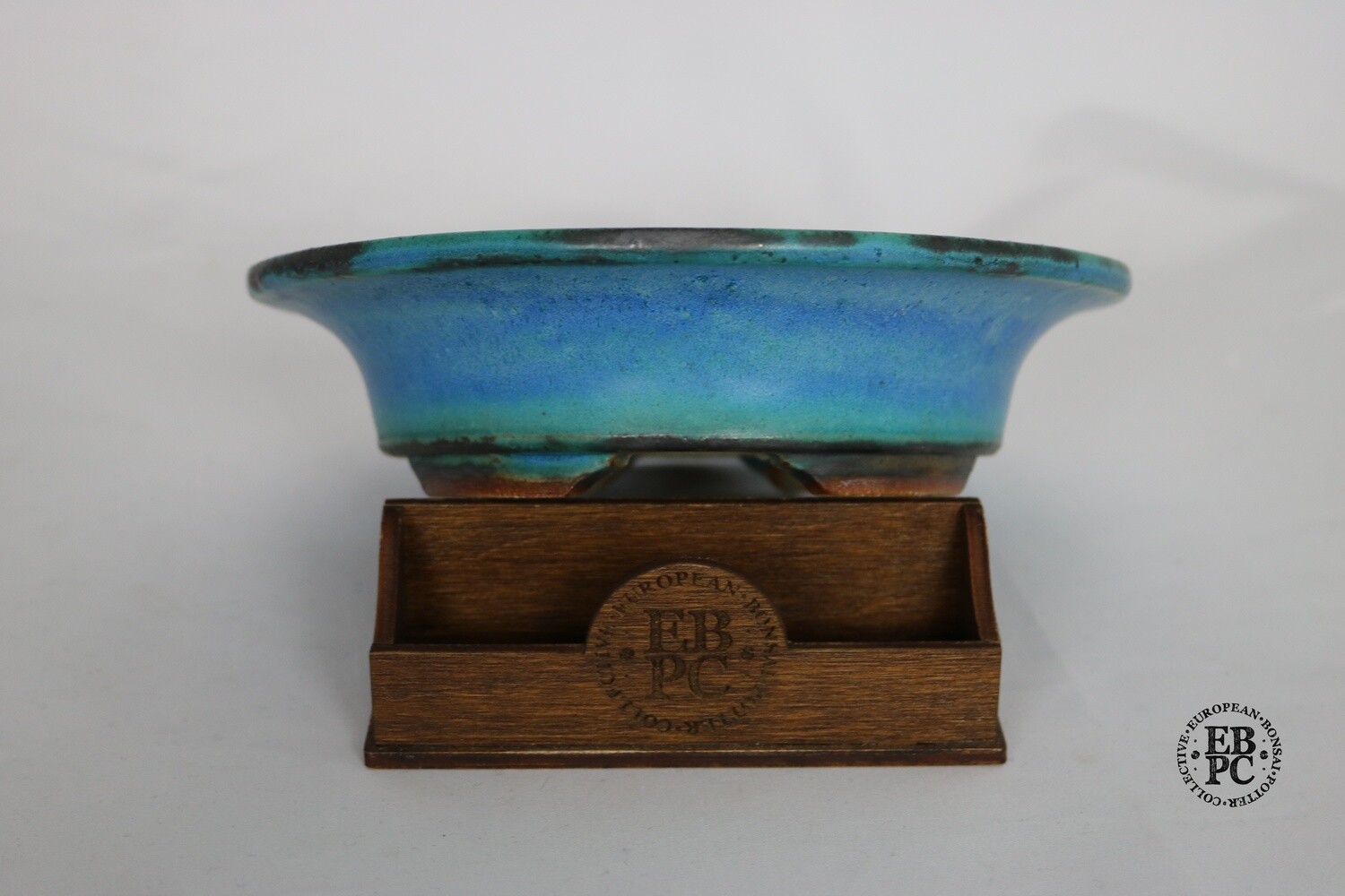Ian Baillie - 18.8cm; Kifu; Stunning Glaze; Blue; Round; Flared Design; Recessed Feet; Hand-signed; Stamped - EBPC IB, &amp; Scotland.