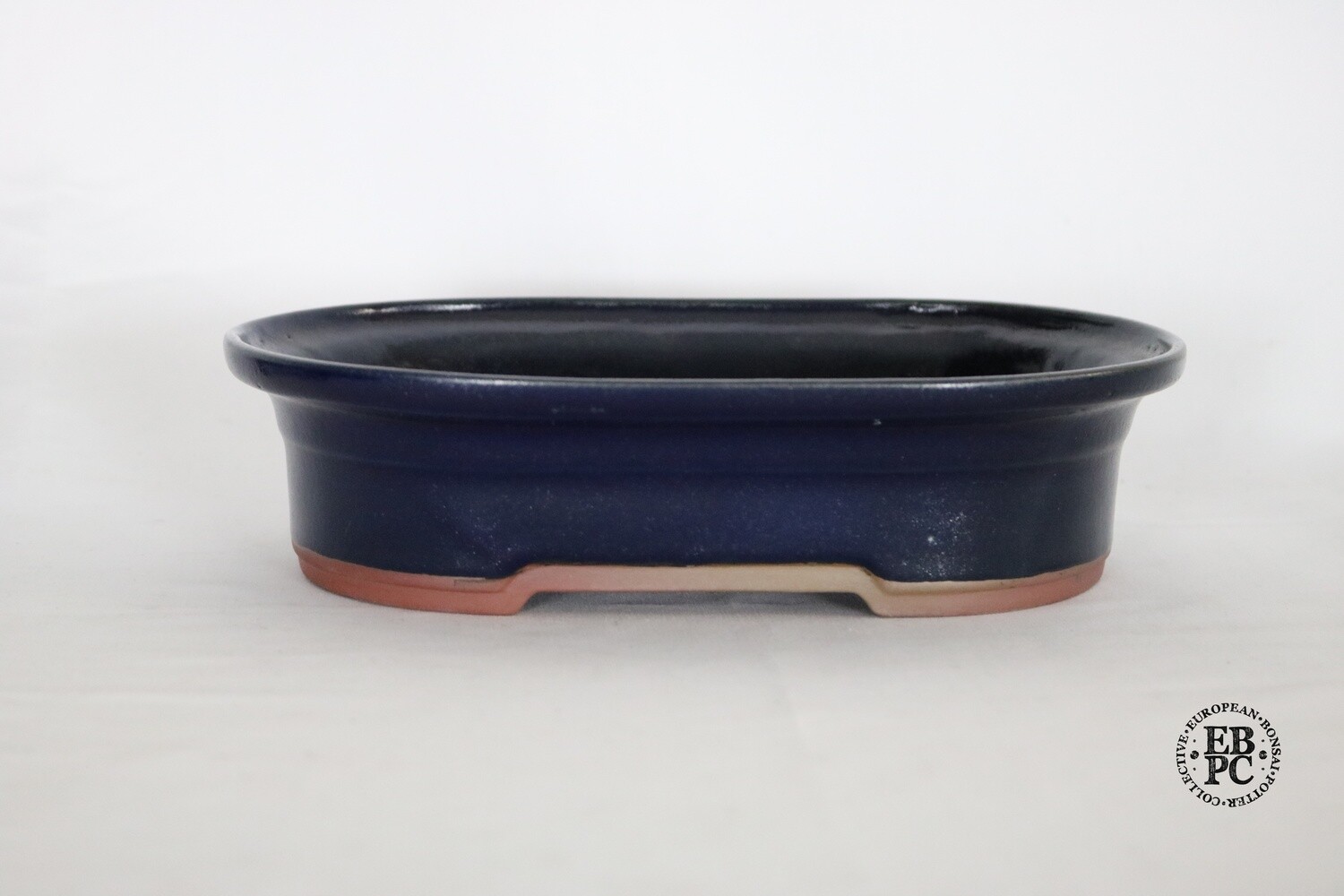 Willow Bonsai Pots. 23.7cm; Oval; Ruri Blue Glaze; Recessed Feet; Lip to Rim; Made in South Africa.