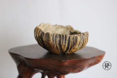 PAS Pots - 6.5cm; Round; Unglazed; Mame / Accent pot; Hand Made; Organic Textured Finish; Oxides; Wire Recess; Patricia