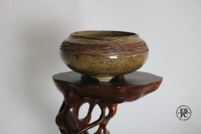 PAS Pots -9.3cm; Round; Glazed; Hand Thrown; Intricate Glaze; Browns; Patricia