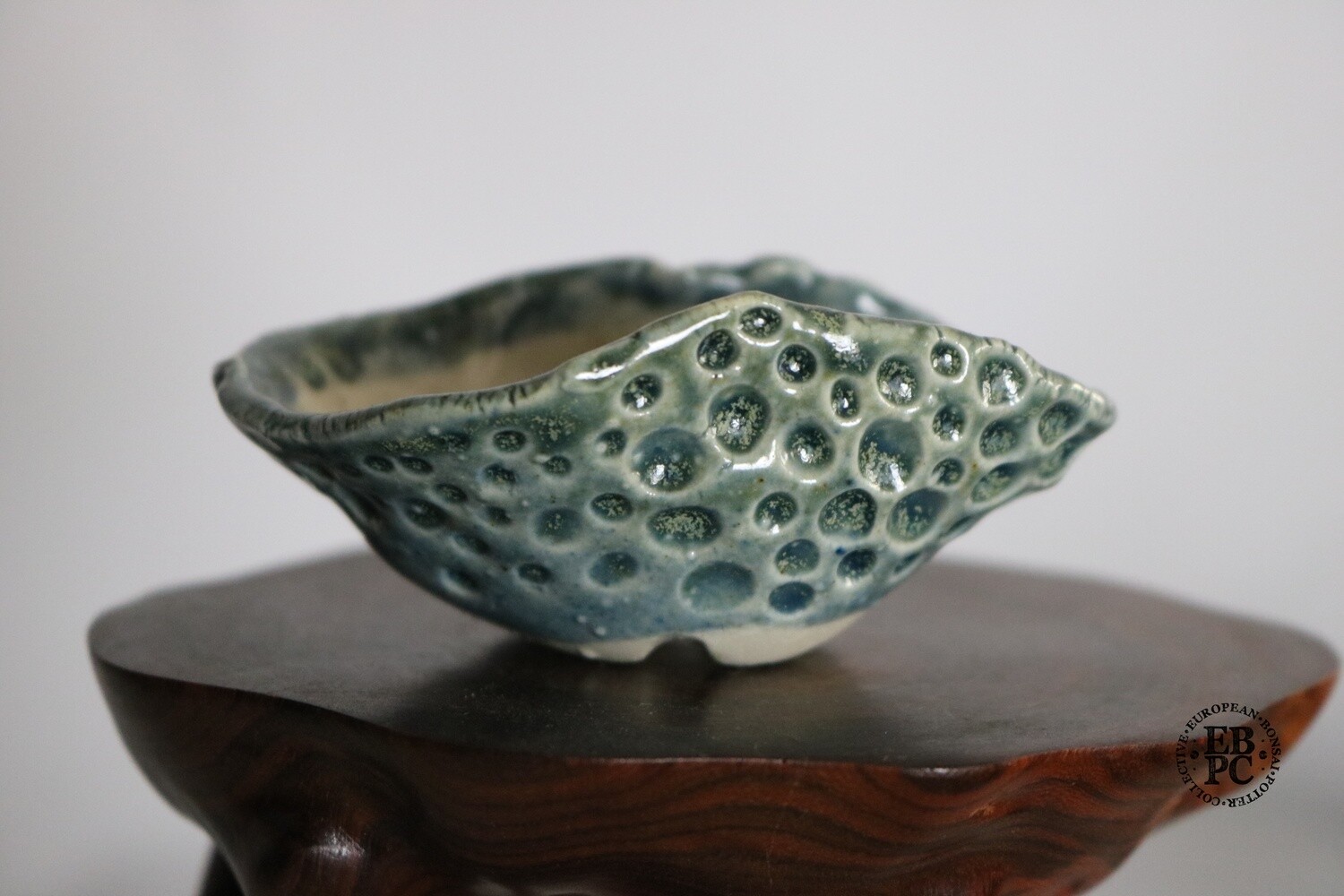 PAS Pots -6.1cm; Pinch Pot; Glazed; Hand Made; Green Glaze; Dimples; Patricia