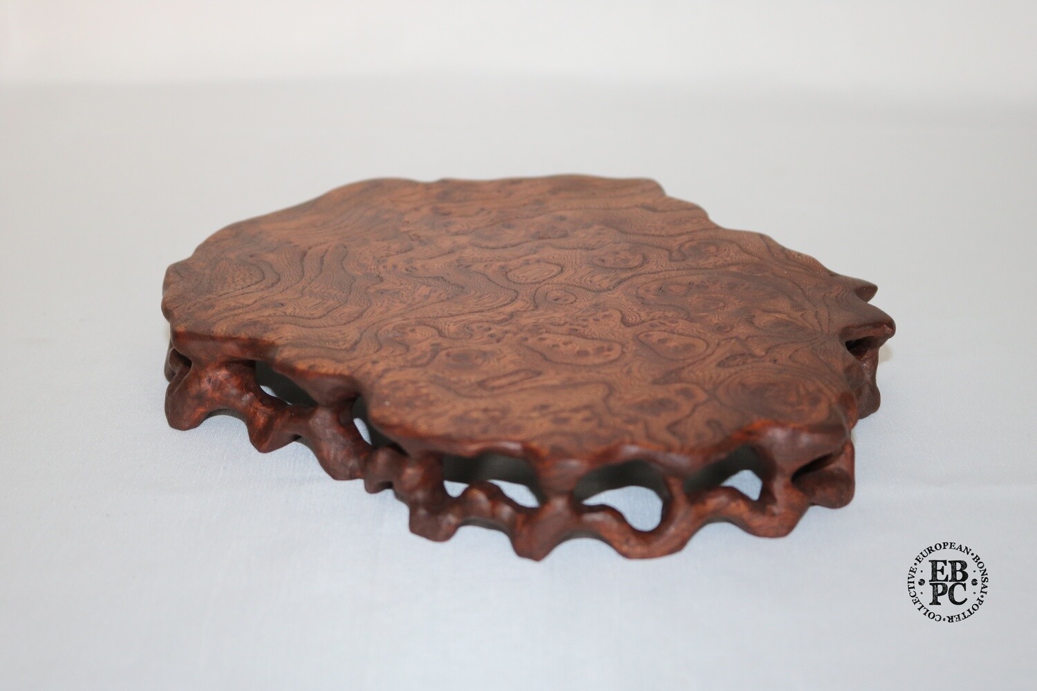 Ikigai Bonsai Stands - Ne Taku / Root Stand; 20cm; Handcrafted Display Stand; Elm Wood; Refined Finish; Marked &#39;Ikigai&#39;