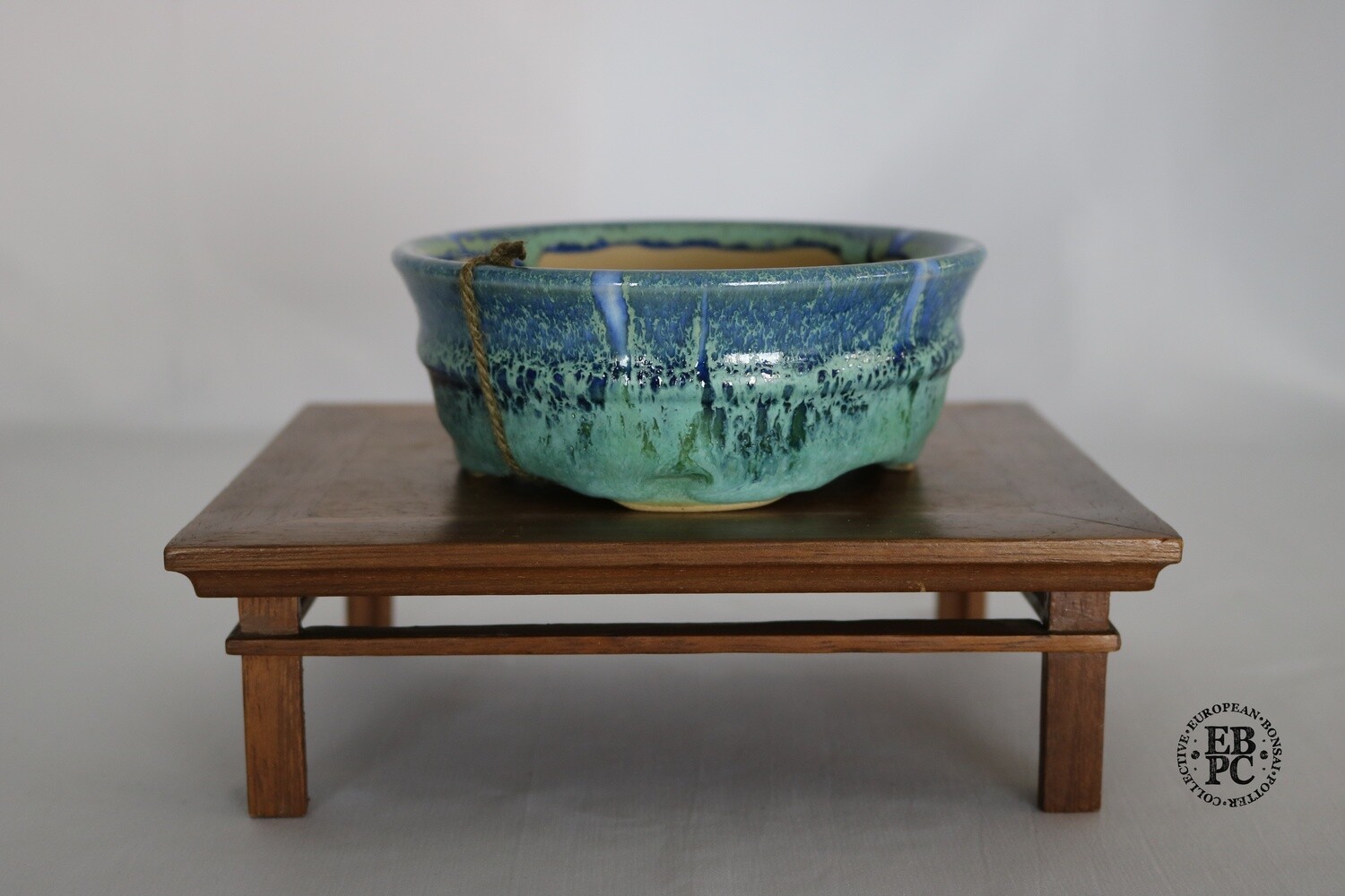 Yaruki Ceramics - Rome. 13cm; Round; Glazed; Blues; Greens; White; Made by Giuseppe Lombardo.