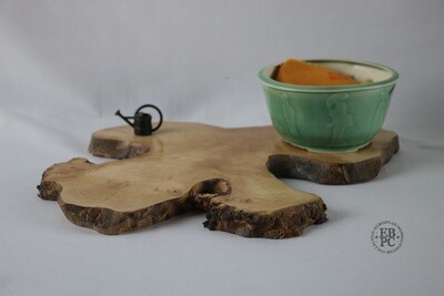 MSH Bonsai Stands - Jitta Display Stand; 33cm; Oak Hardwood Slice; Hand & Machine Crafted; Wax Finish;