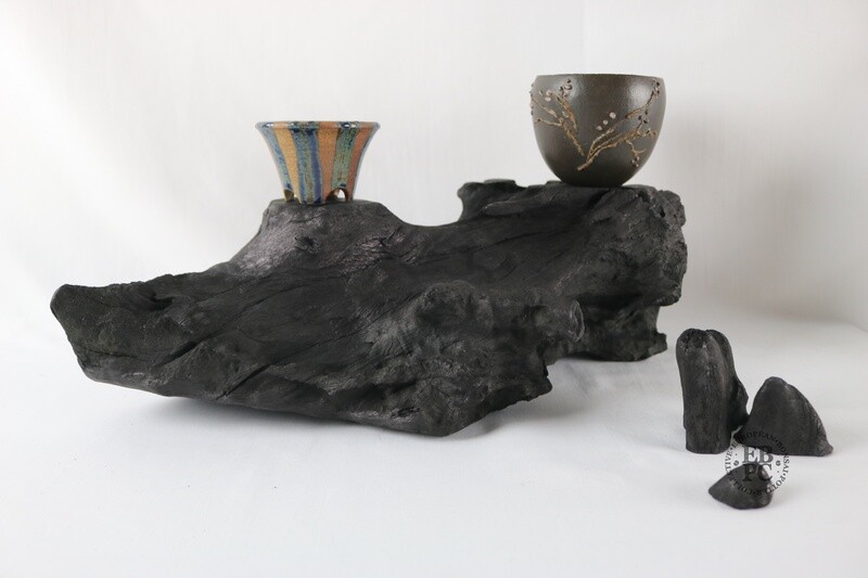 MSH Bonsai Stands - Bogwood Display Stand; Teak; 39cm; Ebony Stained; Display Platform;