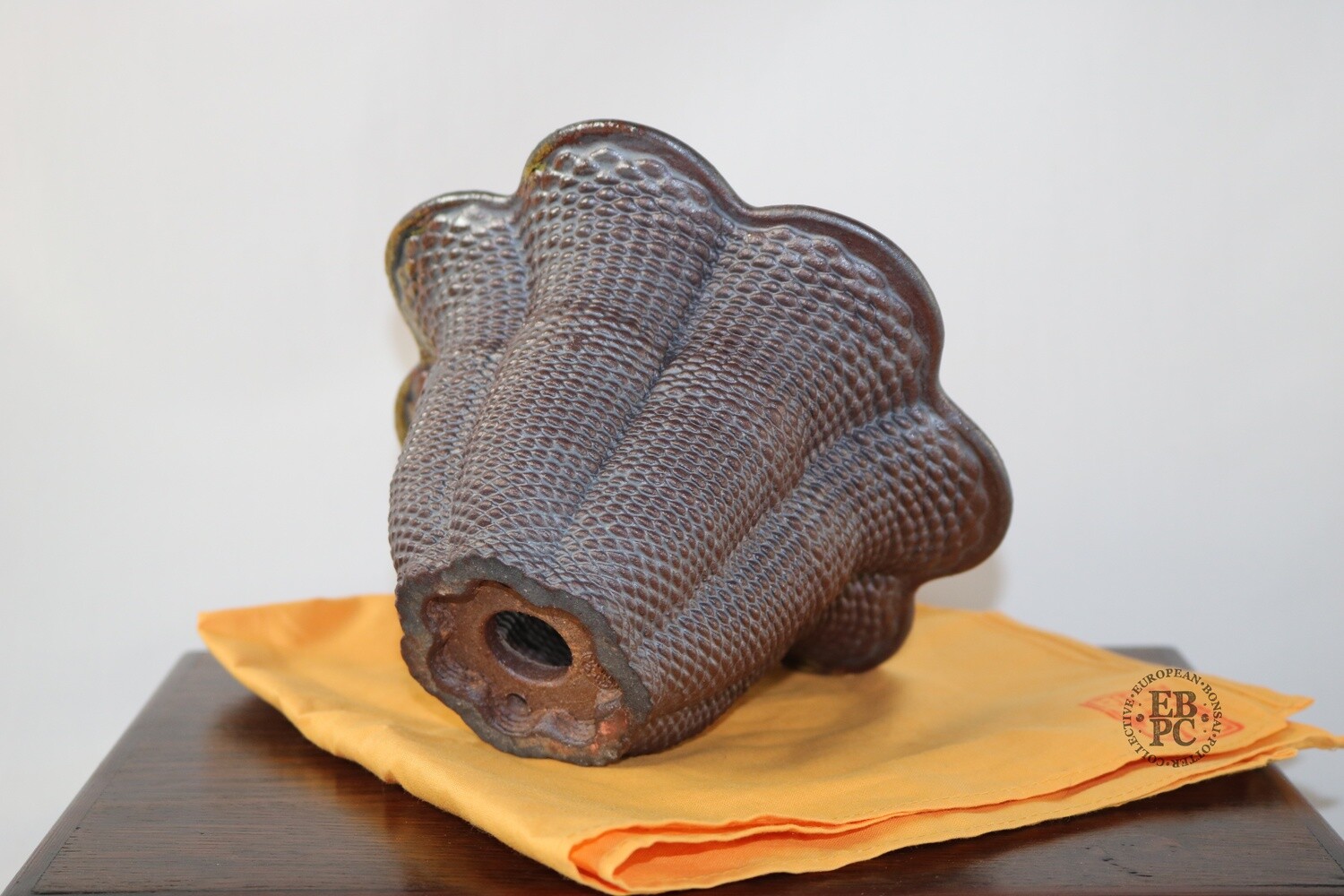 Igor Carino - Italy.  16.9cm; Fluted Rinka S/Casacde; Innovative 3D Printed Techniques; Wood-Fired; The Culmination of 10 Years of Research; Gafu-ten Winning Design; Natural Ash Deposit Glaze.