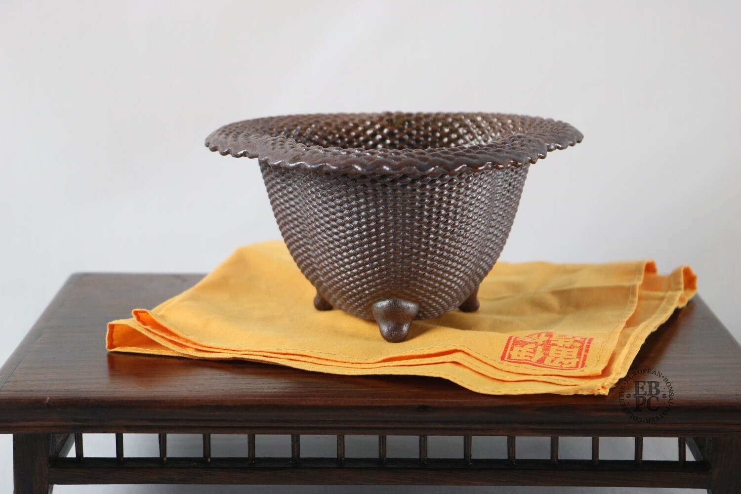 Igor Carino - Italy.  14.5cm; Rinka S/Casacde; Innovative 3D Printed Techniques; Wood-Fired; The Culmination of 10 Years of Research; Gafu-ten Winning Design; Natural Ash Deposit Glaze.