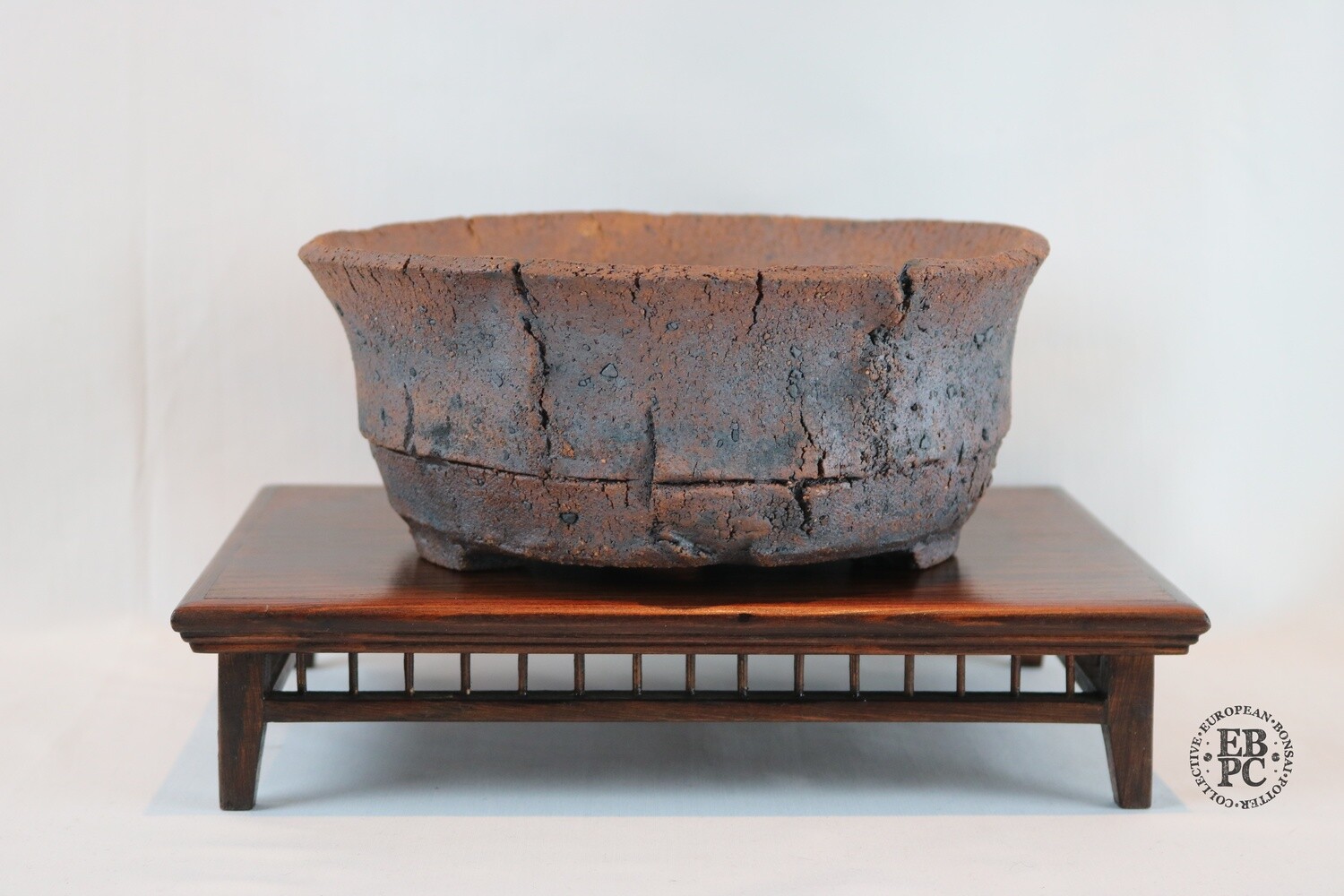 Dragonfly Bonsai Pots- 22.3cm; Round; Nanban; Deep Profile; Rustic; Browns &amp; Greys; Graham Simpson