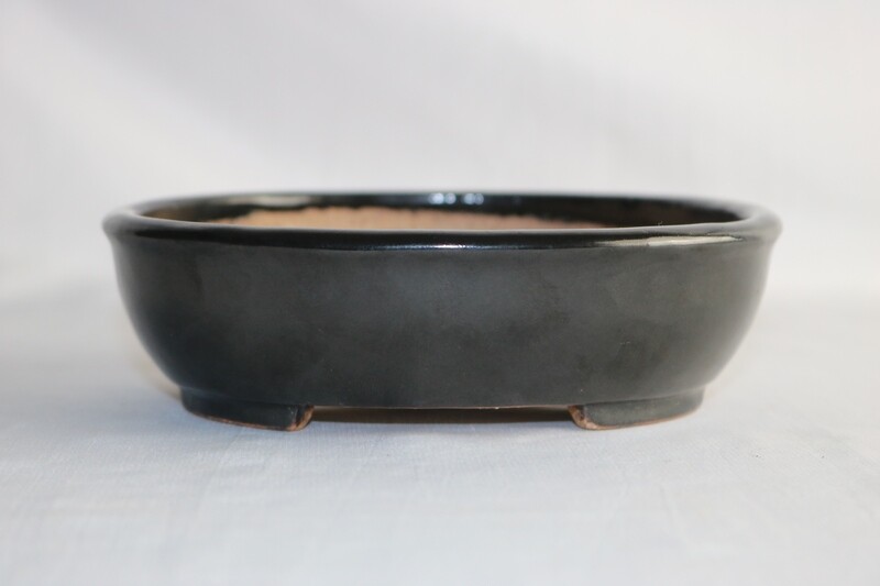 Koyo - 1st Generation. Aiba Kouichirou; Tokoname, Japan. 15.2cm; Deeper Oval; Glazed; Tenmoku; Almost Black.