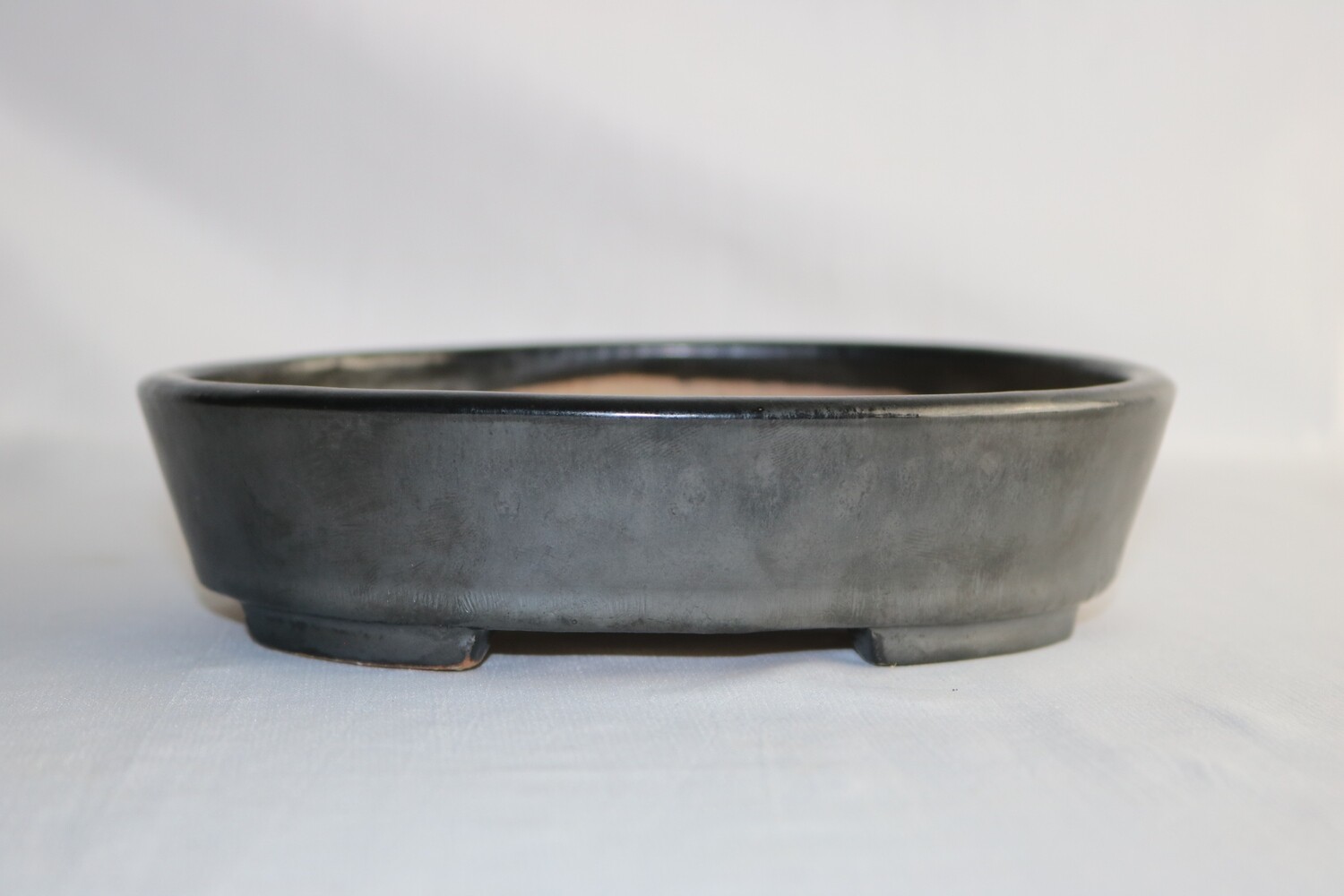 Koyo - 1st Generation. Aiba Kouichirou; Tokoname, Japan. 17.1cm; Oval; Glazed; Pewter; Light Blue.