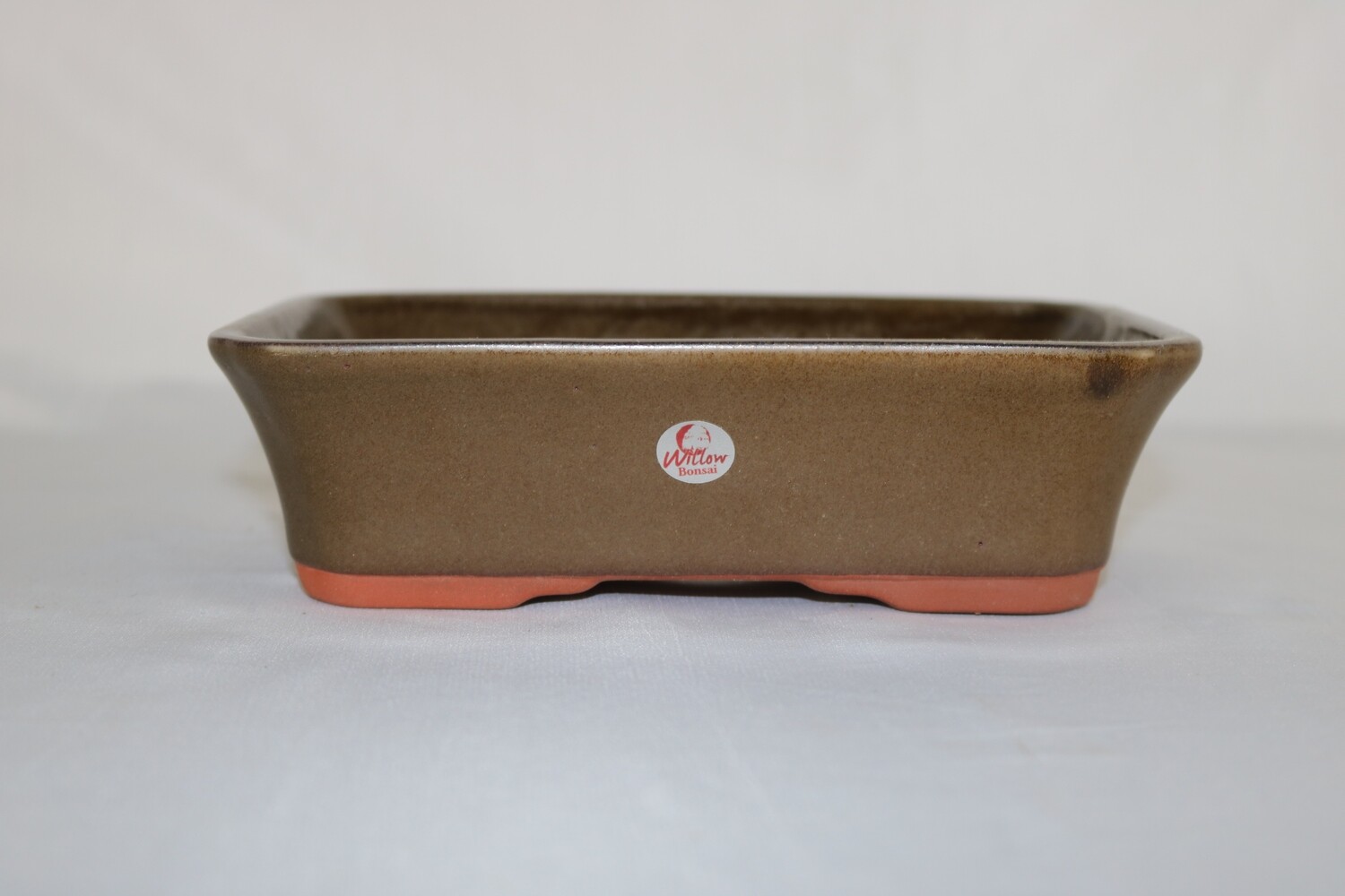 Willow Bonsai Pots.  18cm; Rectangle; Deeper Profile; &#39;Dark Honey&#39; Glaze; Subtle Lip Design; Shohin + Size; Made in South Africa.