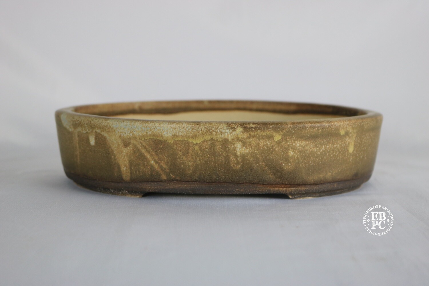 Walsall Studio Ceramics - Esther Griffiths; 19.8cm; Oval; Glazed; Honeycomb Yellow; Browns;