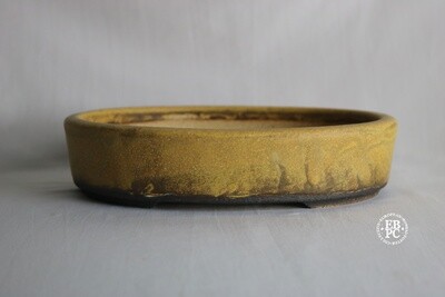 Walsall Studio Ceramics - Esther Griffiths; 20.5cm; Oval; Glazed; Golden and Dark Browns; Yellows