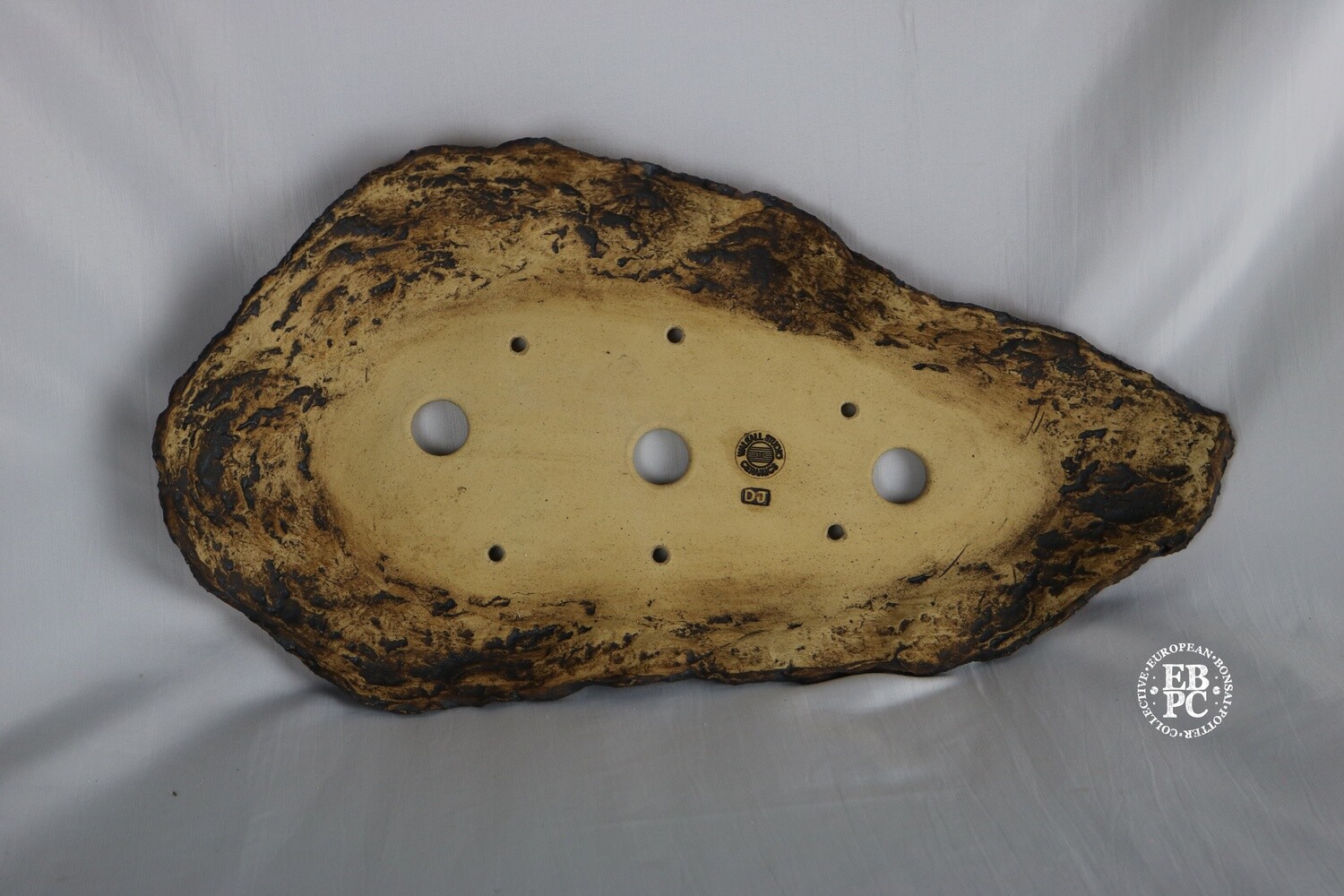 Walsall Studio Ceramics - David Jones; 36cm; Slab Style Pot; Unglazed; Oxide Wash; Light and Dark Browns.