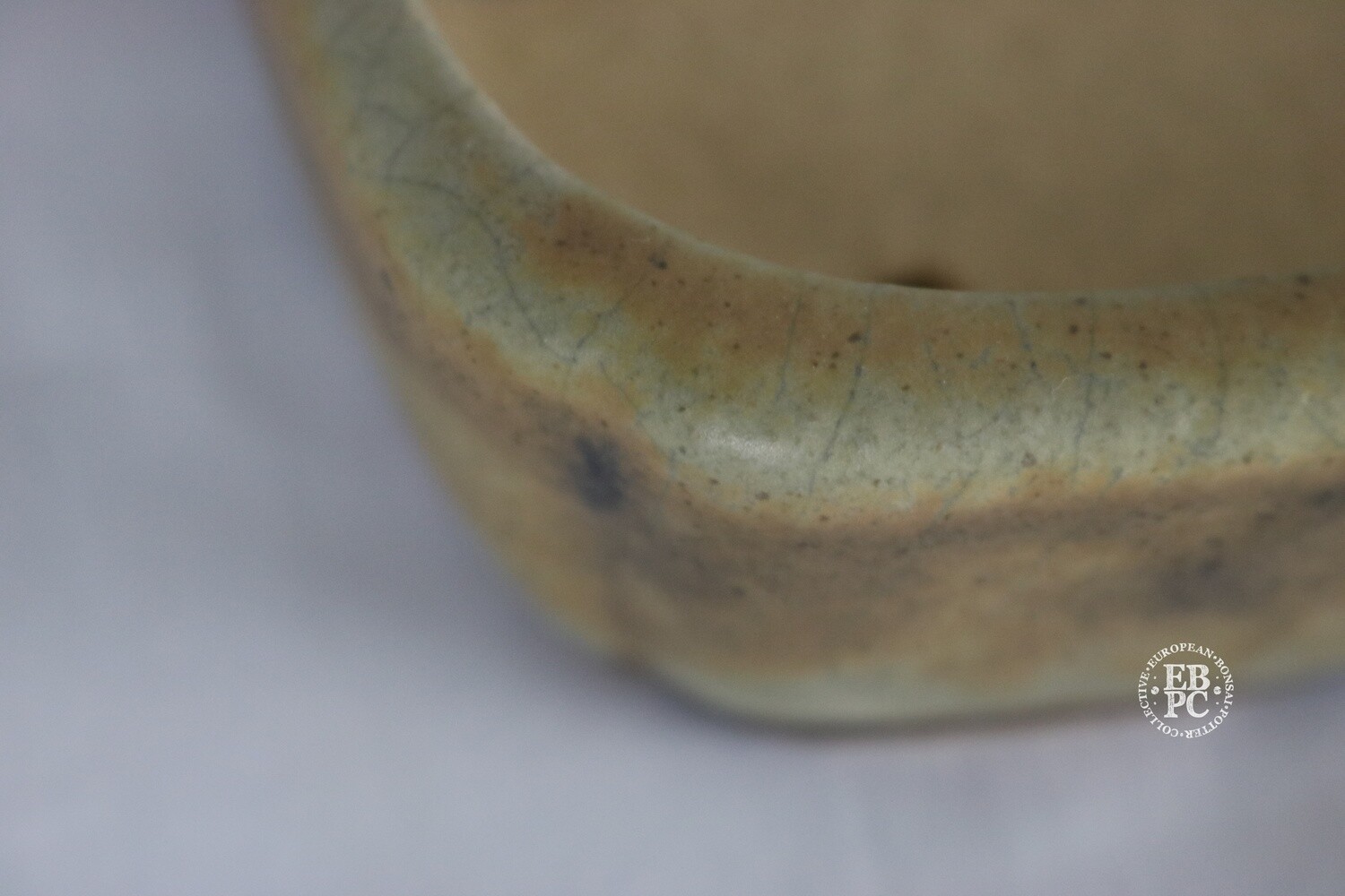 &#39;Bryan Albright Pot made by Esther Griffiths&#39;  20.3cm; Rectangle;  Glazed; Pastel Mint Green; Burnt Toffee Brown;