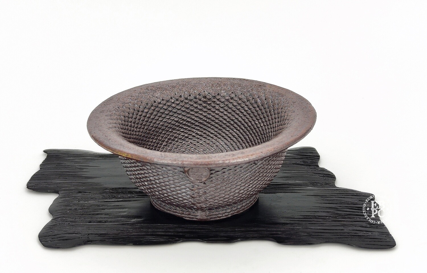 Igor Carino - Italy.  13cm; Classic Round; Innovative 3D Printed Techniques; Wood-Fired; Culmination of 10 Years Research; Gafu-ten Winner; Natural Ash Deposit Glaze.  *EBPC DIRECT