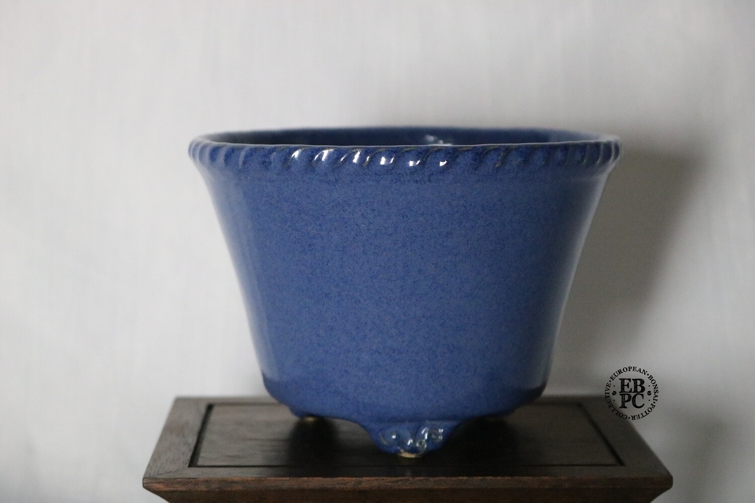 Amdouni Bonsai Pots - 14cm; Round; Shohin; Classic Design; Excellent Glaze; Namako; Blues; Whites; Browns; Detailed Feet; Sami Amdouni.