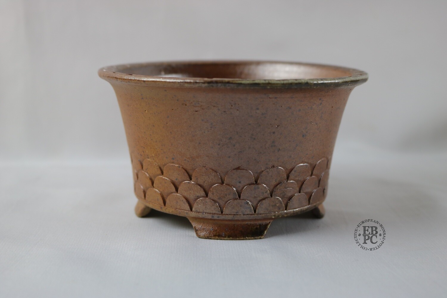 Gramming Pots - 12.1cm; Wood-Fired; Ash Deposits; Dragon-scale Design; Refined; Integrated Feet; Tomas Gramming.