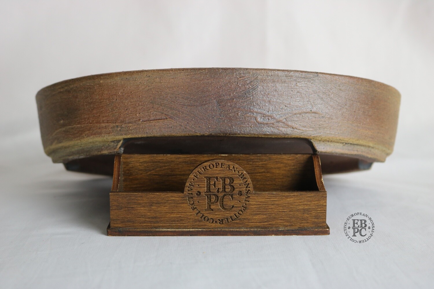Walsall Studio Ceramics -David Jones; 24.2cm; Oval; Unglazed; Reddish Brown; Textured Finish; EBPC Stamped.