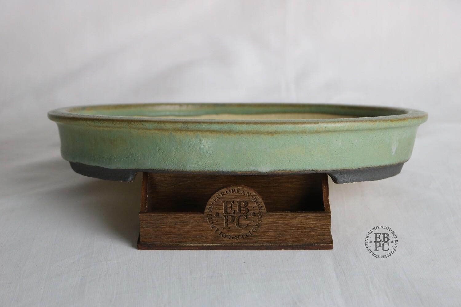 Walsall Studio Ceramics -David Jones; 26.2cm; Oval; Glazed; Green; Browns;