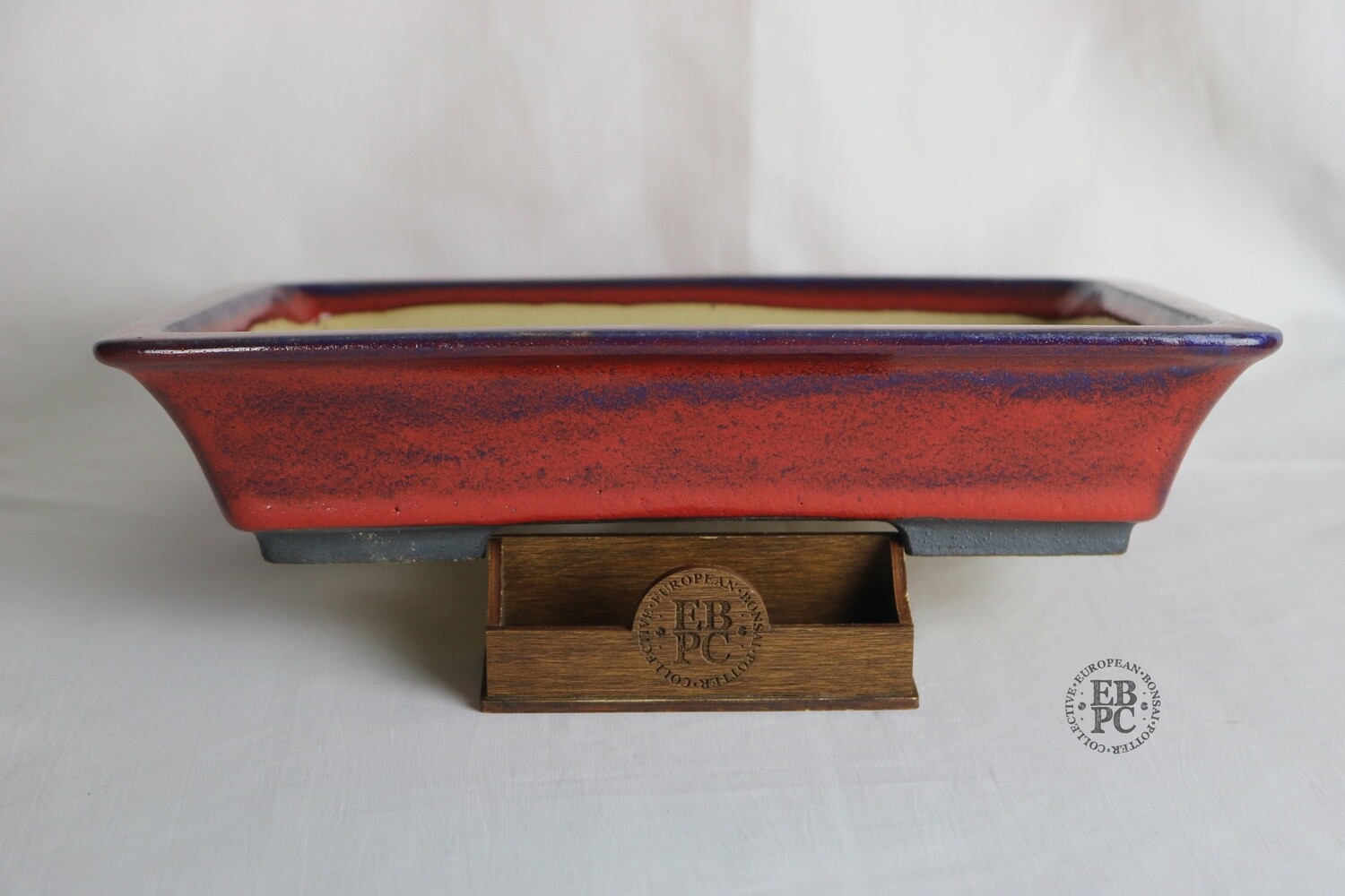 Walsall Studio Ceramics - David Jones; 33cm; Rectangle : Flared Lip; Glazed; Red &amp; Purple.