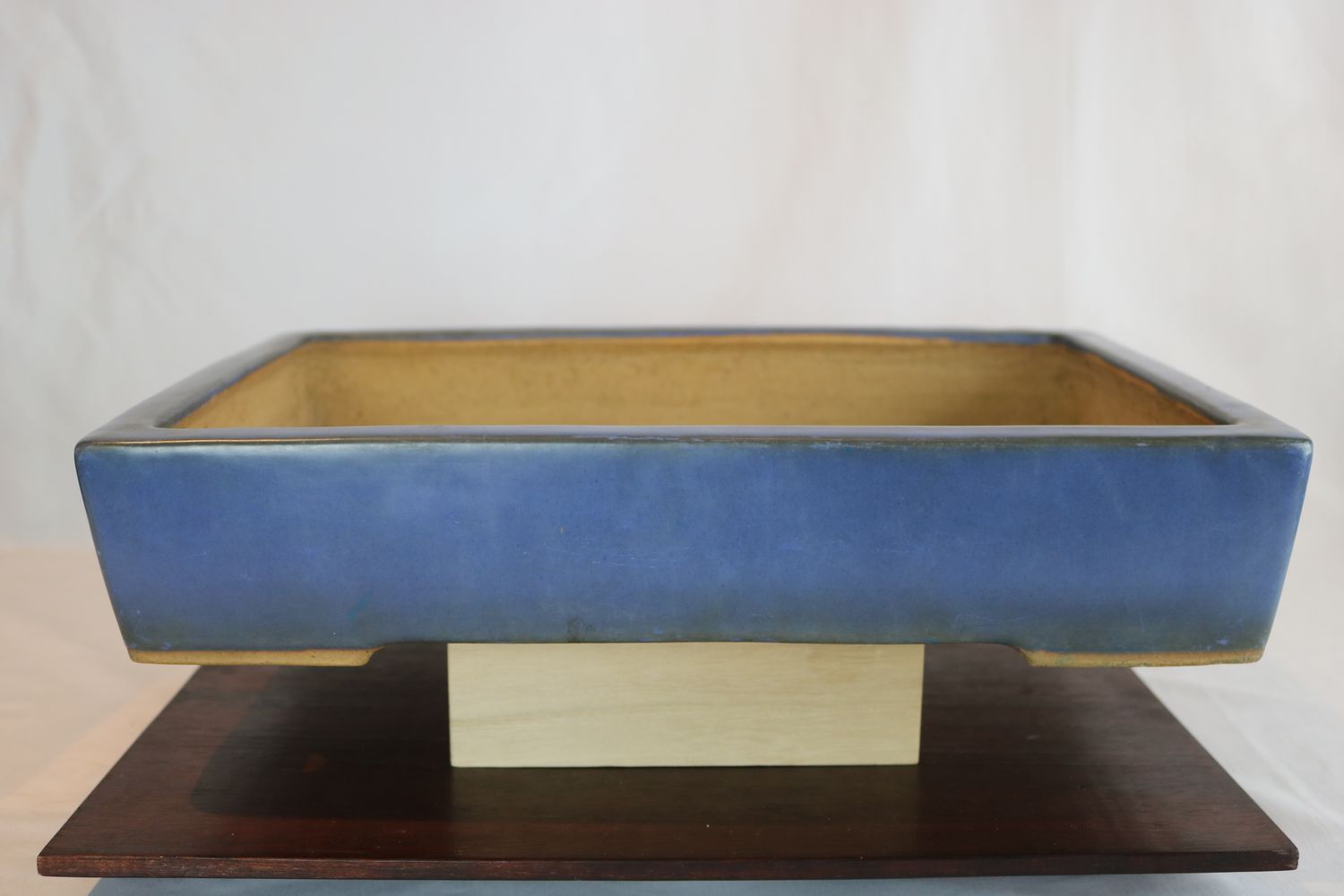 39.2cm;  Ikkou, Tokoname, Japan.  Vintage; Rectangle; Glazed; Kinyo; Baby Blue; Stamped.