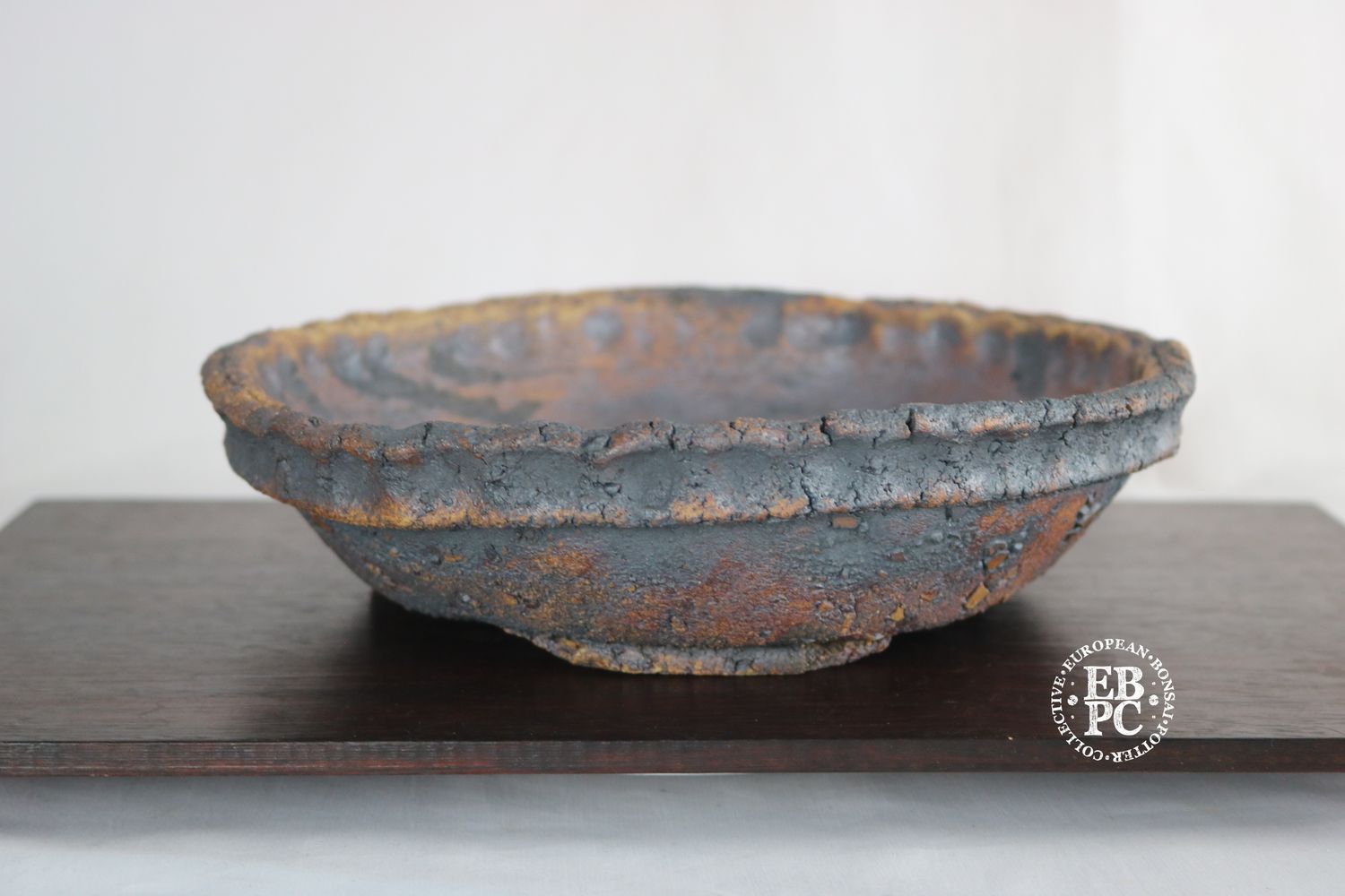 Dragonfly Bonsai Pots - 25.6cm; Nanban; Round; Rustic; Textured; Recessed Feet; Graham Simpson