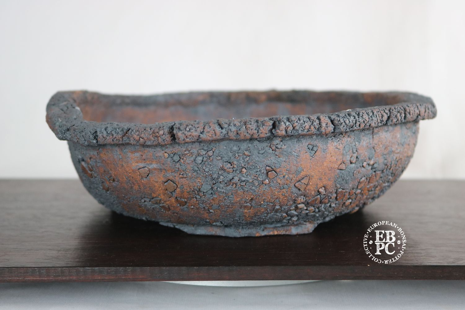 Dragonfly Bonsai Pots - 26cm; Nanban; Round; Rustic; Textured; Recessed Feet; Graham Simpson
