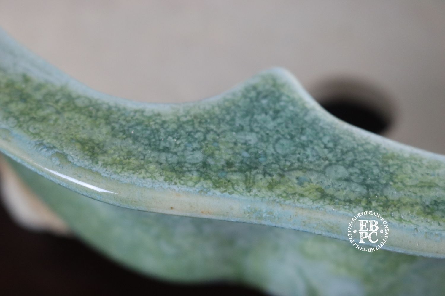 O Yaku - 18.6cm; Mokko; Glazed; Crystalline Glaze; Light Green; EBPC Dual-stamped; Shay Cohen, Israel.