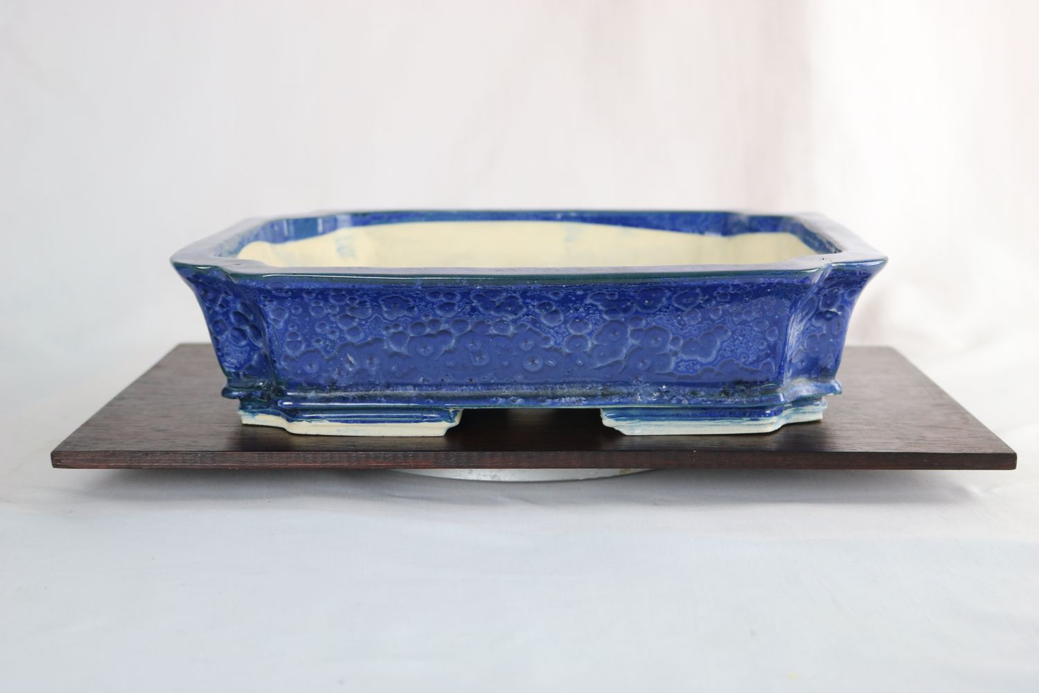 O Yaku - 31.5cm; Rectangle; Glazed; Crystalline Glaze; Rich &#39;Ruri&#39; Blue; EBPC Dual-stamped; Shay Cohen, Israel.