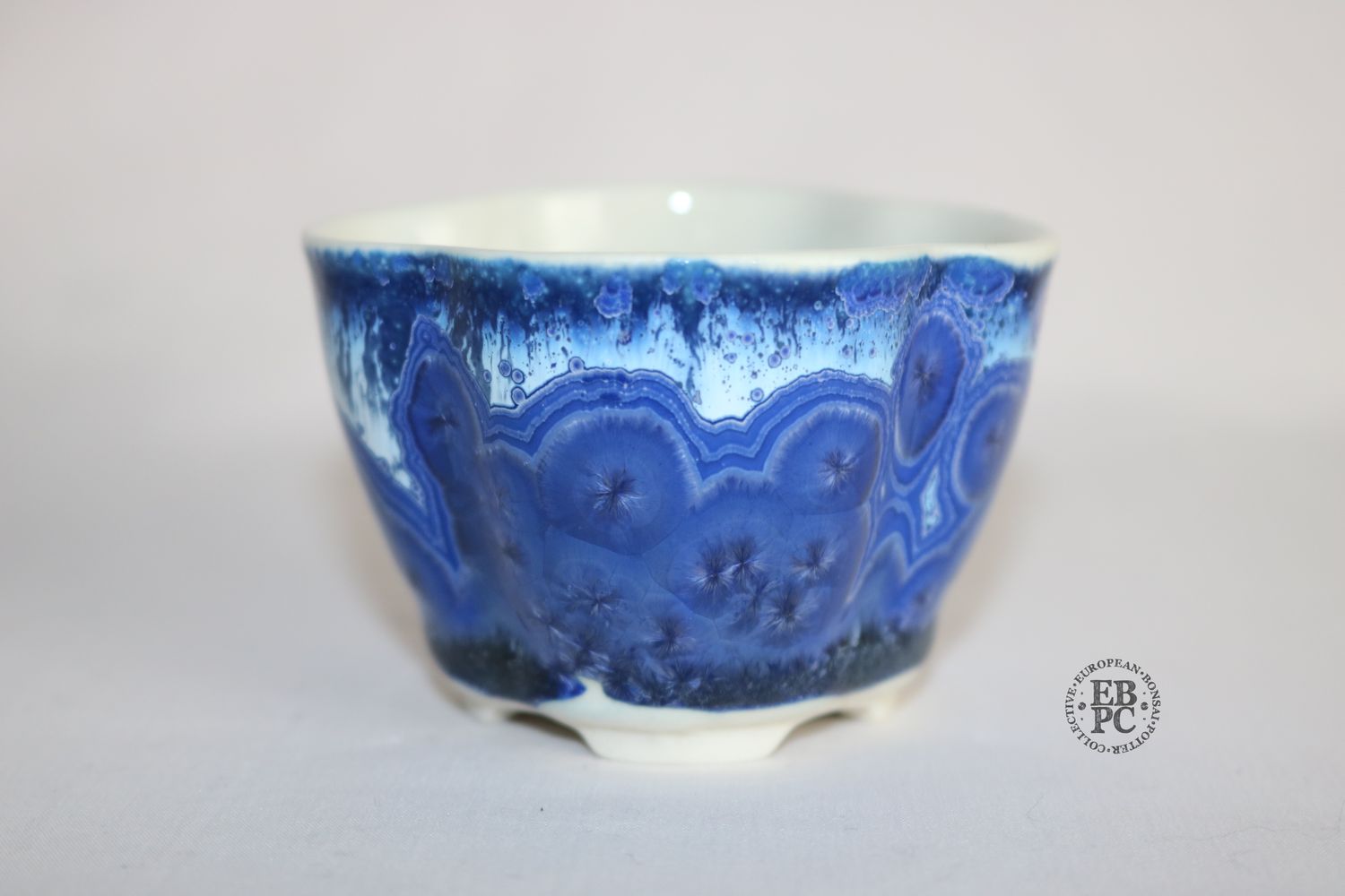 O Yaku - Mame Expresso Cup; Glazed; Porcelain; No Handle Design; Crystalline Glaze; Blues; Shay Cohen, Israel.