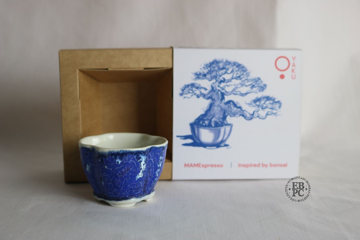 O Yaku - Mame Expresso Cup; Glazed; Porcelain; No Handle Design; Crystalline Glaze; Blues; Shay Cohen, Israel.