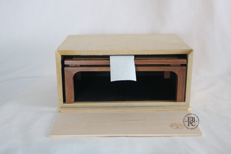 David Harris Bonsai Tables - Hand-Crafted; 22.8cm; Boxed Display Table; Elegant Floating Top Design; Incised Boarder; Stamped.