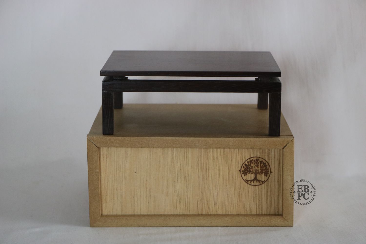David Harris Bonsai Tables - Hand-Crafted; 14.7cm; Boxed Display Table; Elegant Floating Top Design; Rosewood Top; Wenge Frame &amp; Legs; Stamped.