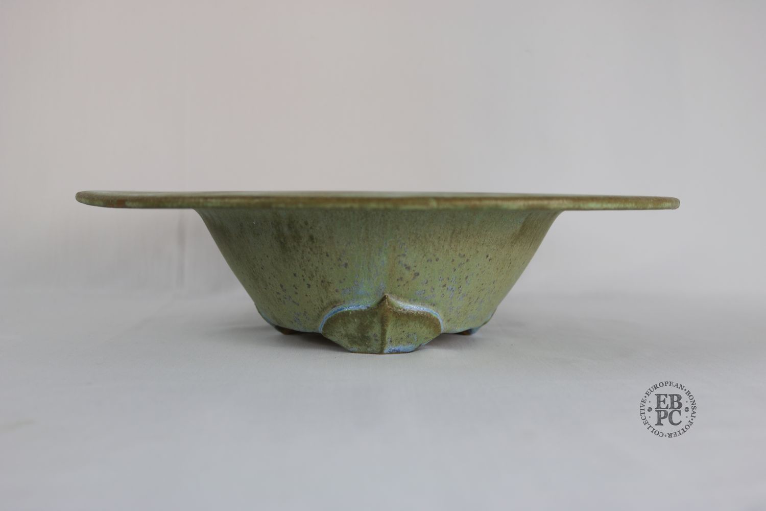 Fukurou Ceramics - Switzerland.  32.1cm; Hand-made; Refined Round; Wide-Lip, &#39;Sepal Feet&#39; Design; Exquisite Glaze; Blue; Green; Browns; Patrik Lüthi