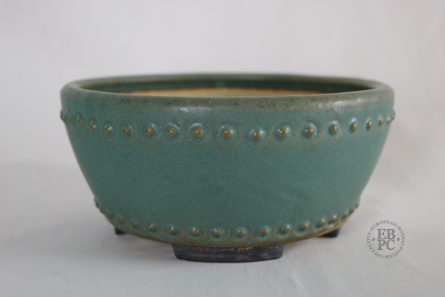 Ian Baillie - 19.2cm; Superb Teal Glaze; Round; Classic Design; Recessed Feet; Matt Blue/Green; Hand-signed; Stamped - EBPC IB, &amp; Scotland.