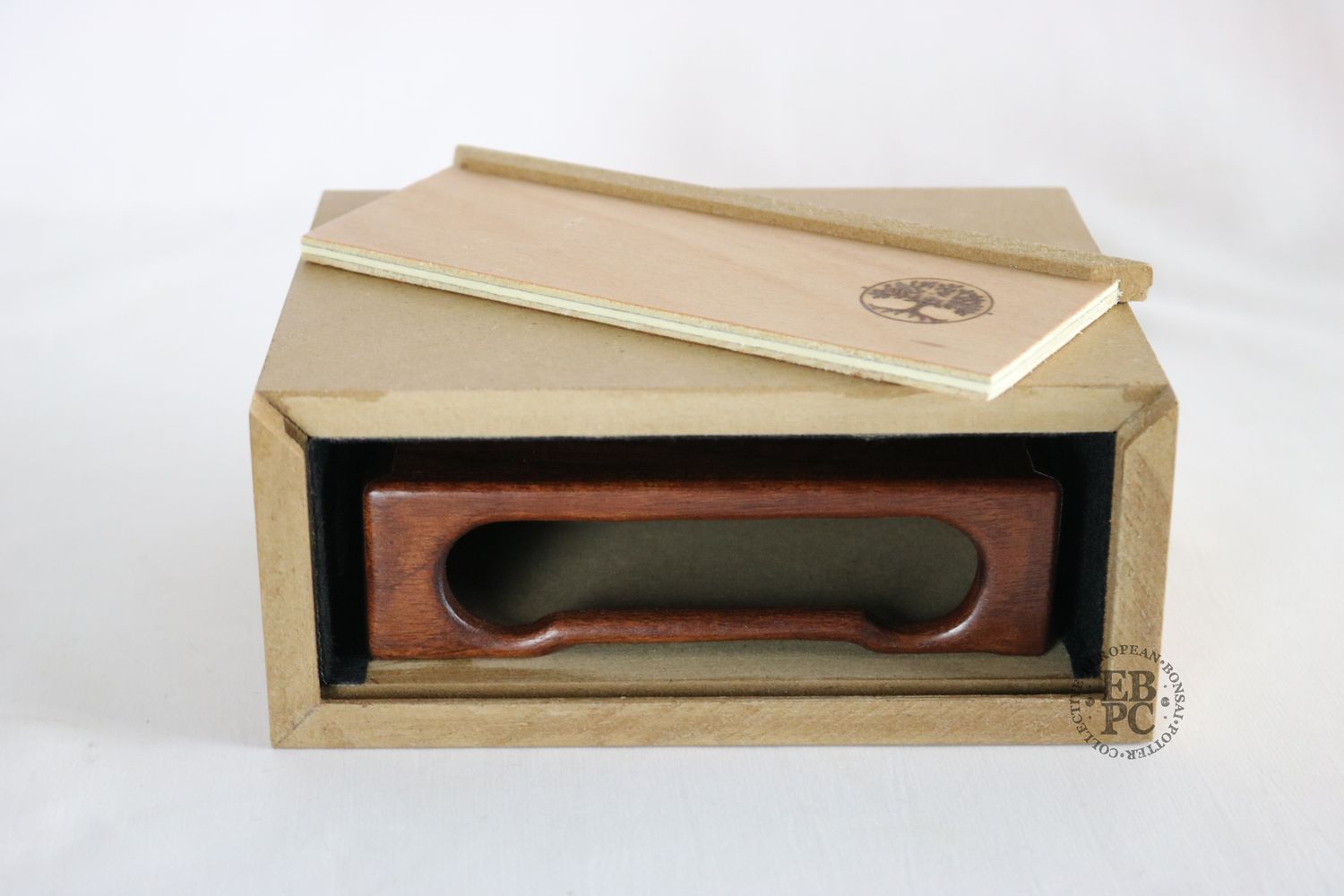 David Harris Bonsai Tables - Old Brazilian Mahogany; Hand-Crafted; 13cm; Boxed Display Table; Elegant Design; Stamped.