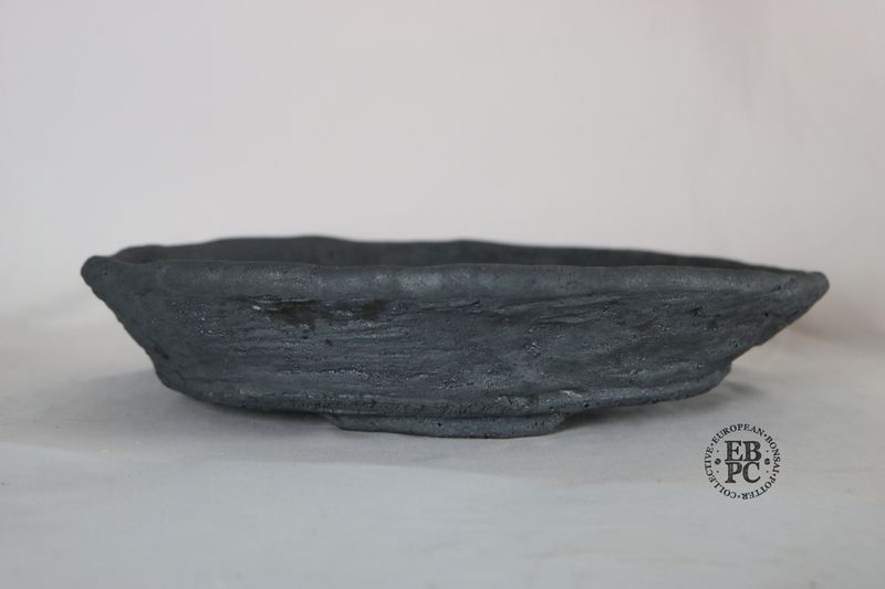 Bryan Albright - 34.5cm; Round; Nanban Style; Unglazed; Grey Clay; Subtle Texture.